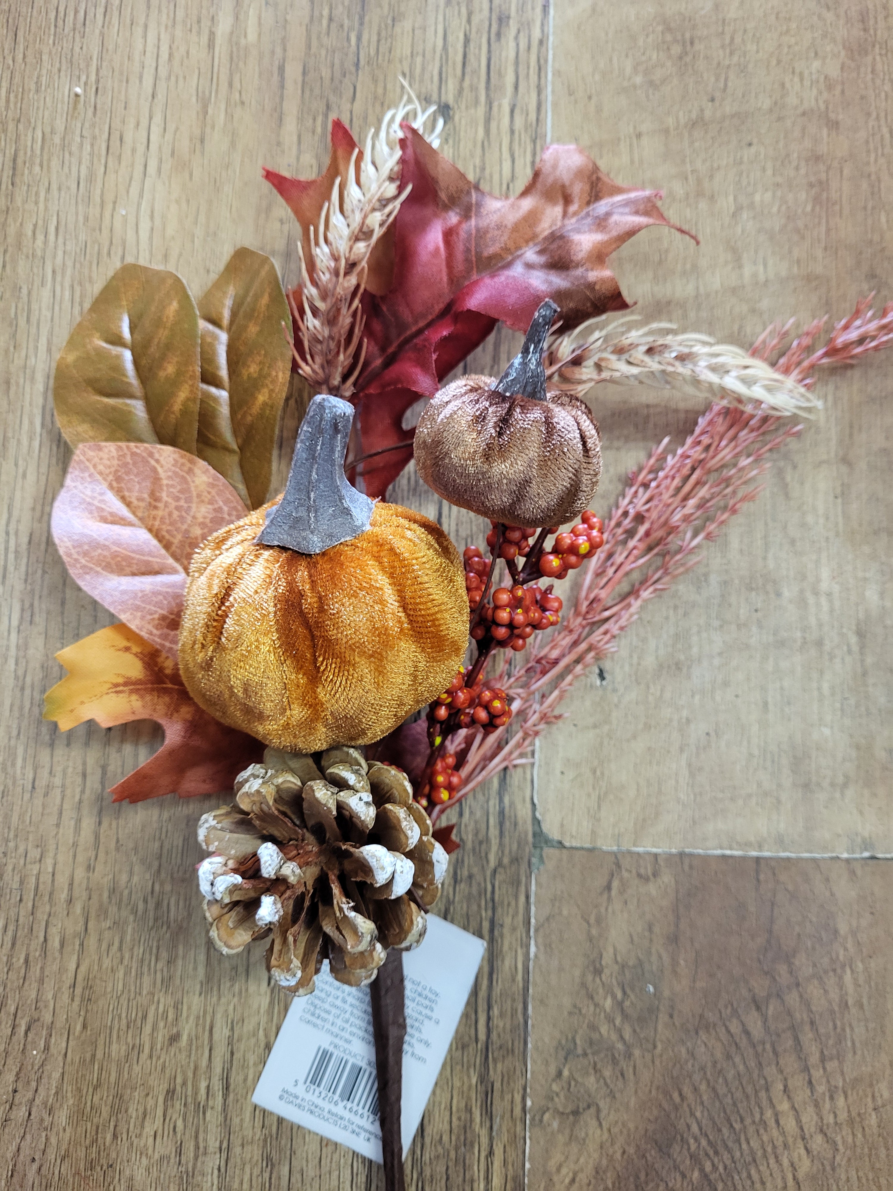 48cm luxury velvet pumpkin spray image 6