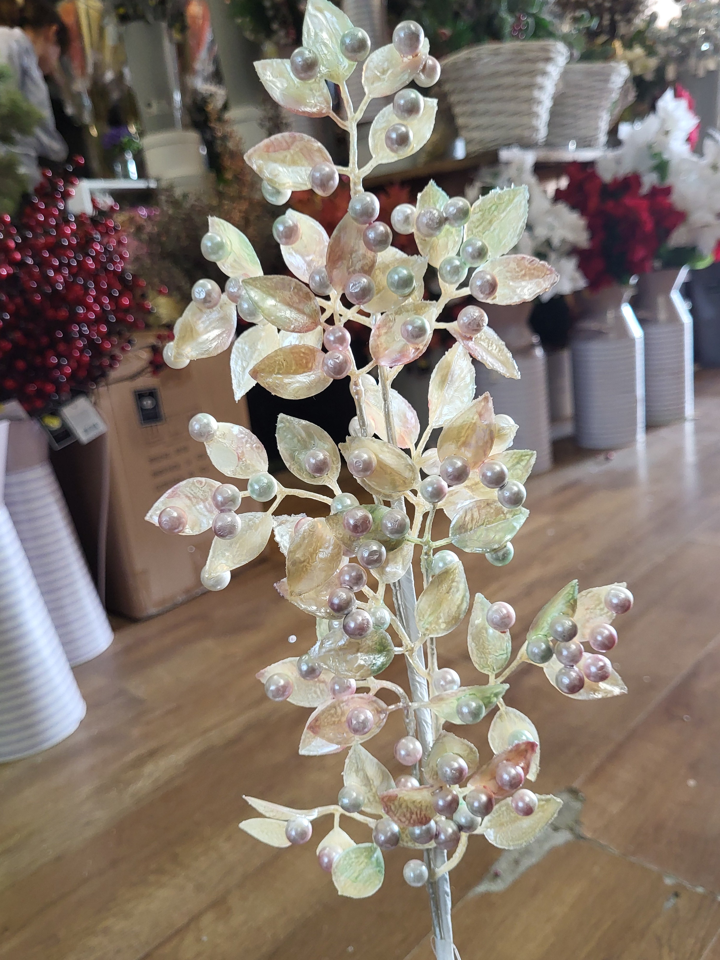 64cm tall slightly pastel coloured sparkle pearly stem image 1