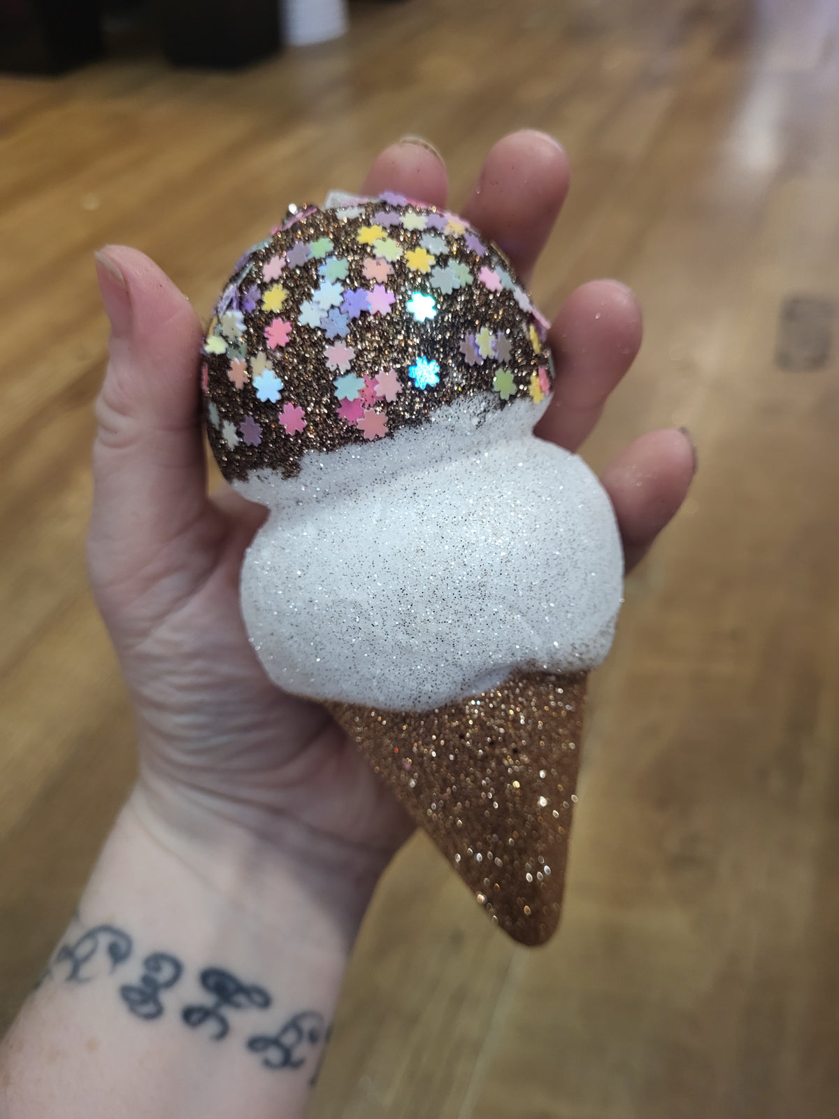 Small chocolate glitter and sprinkled icecream image 1
