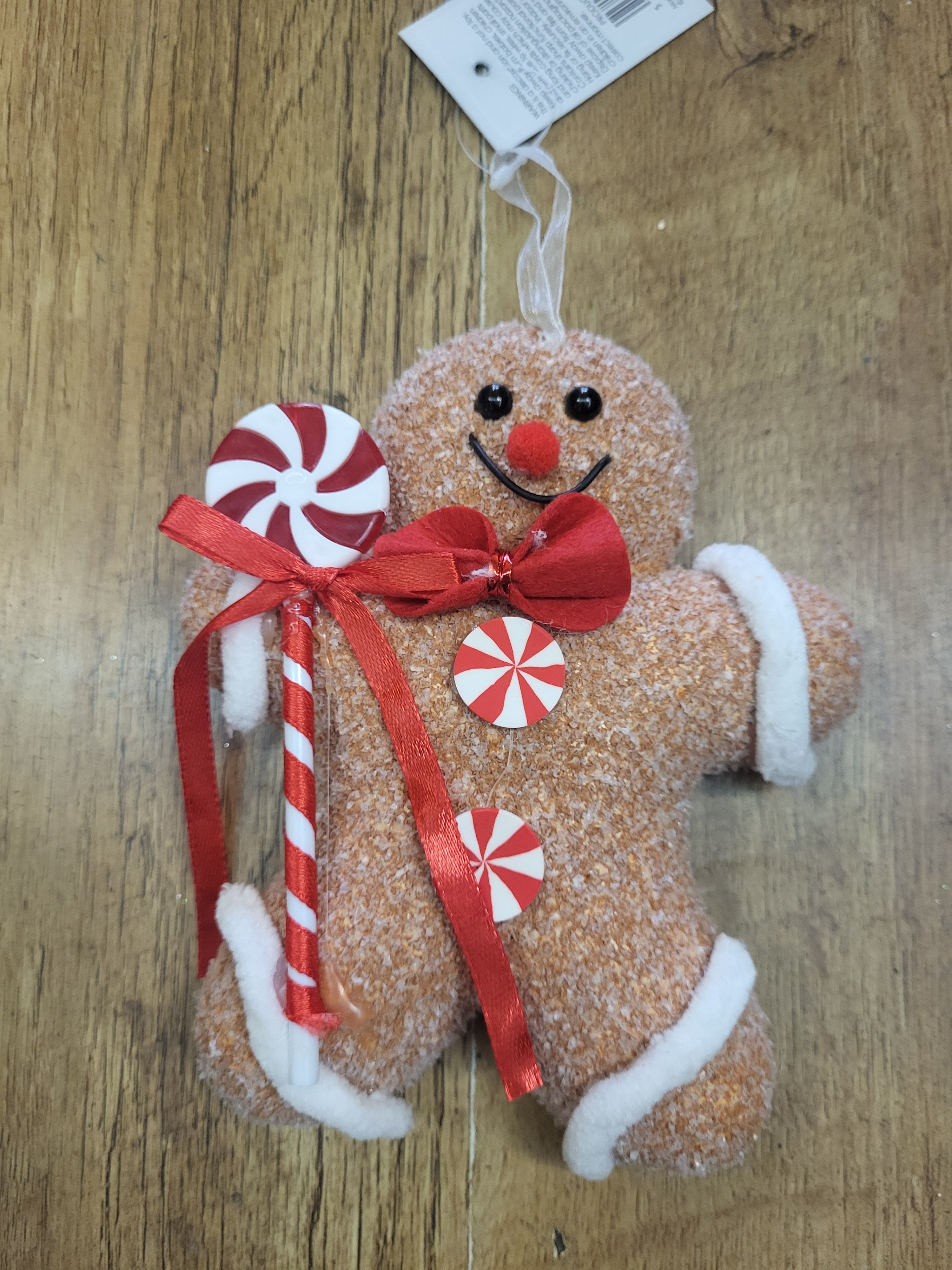 Hanging candy pinwheel gingerbread man decoration - 13.5 x 16cm image 1