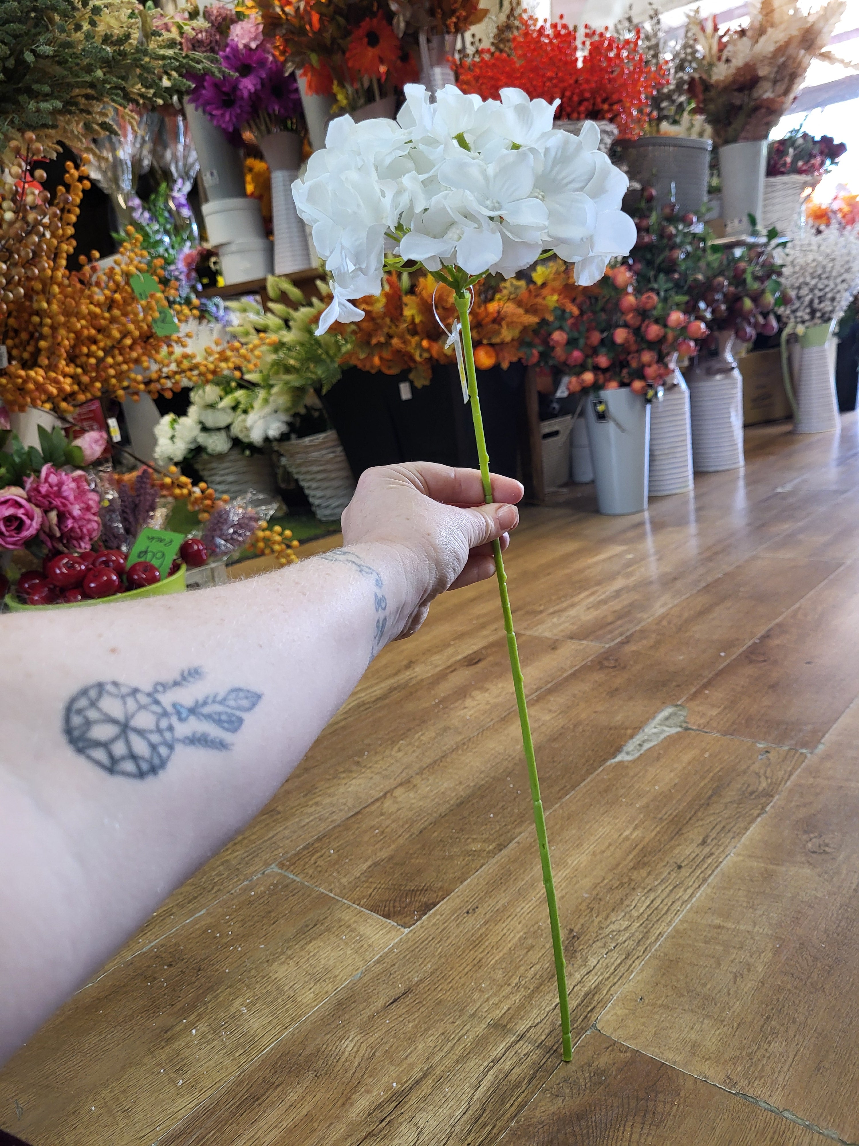 Long stem White hydrangea  image 2