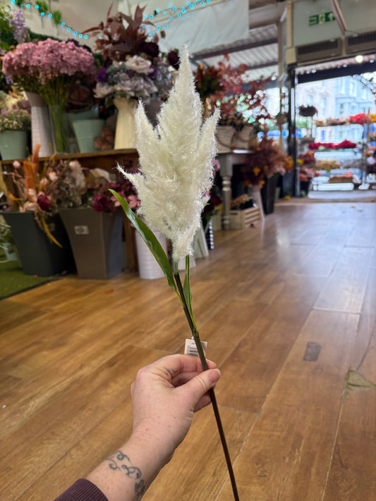 Long stem white flocked astilbe