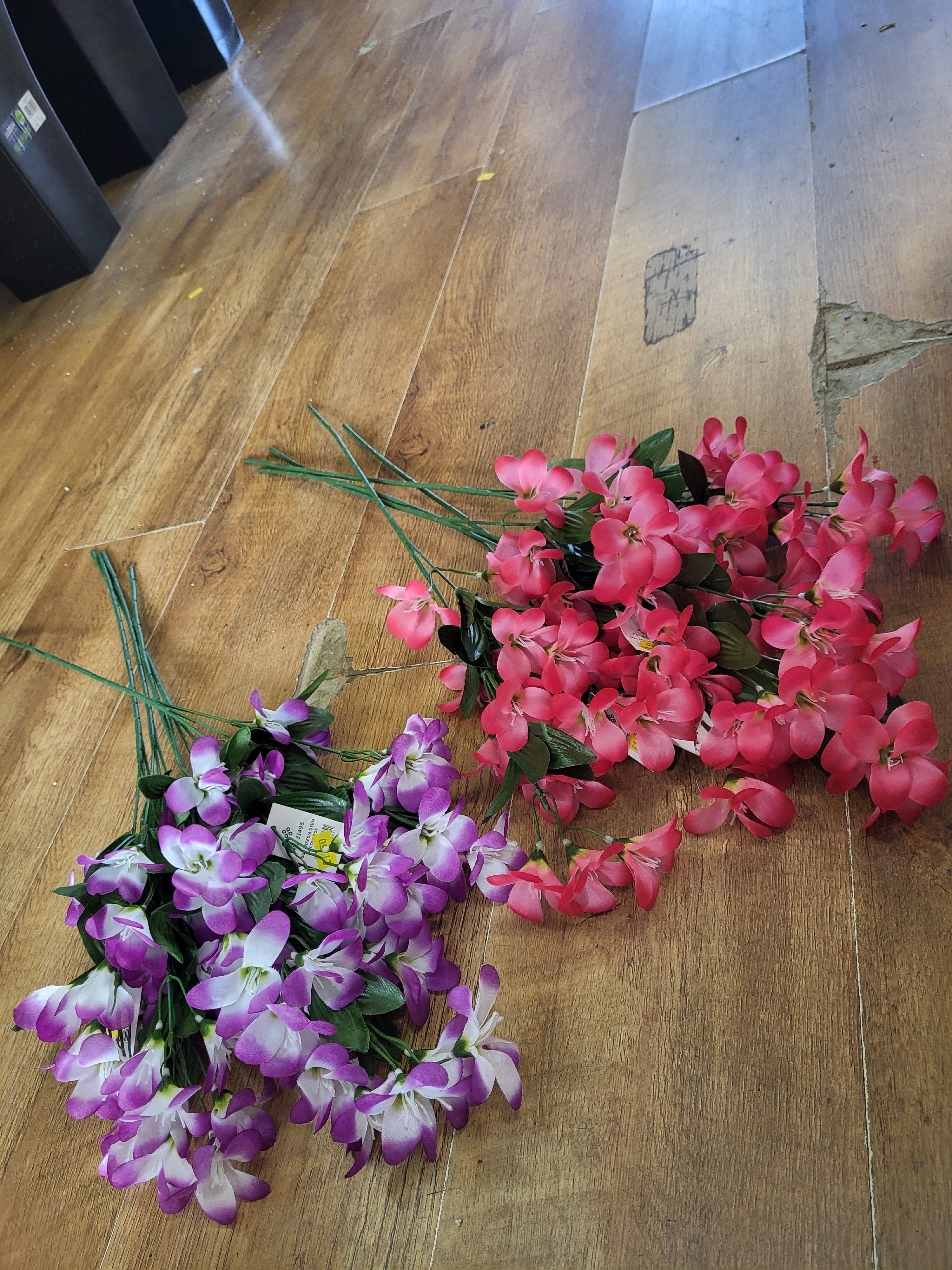 Bundle of 10 Long stem freesia  - 5 pink/5 purple and white image 0