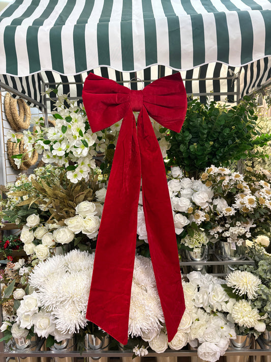 50x120cm red velvet Christmas bow