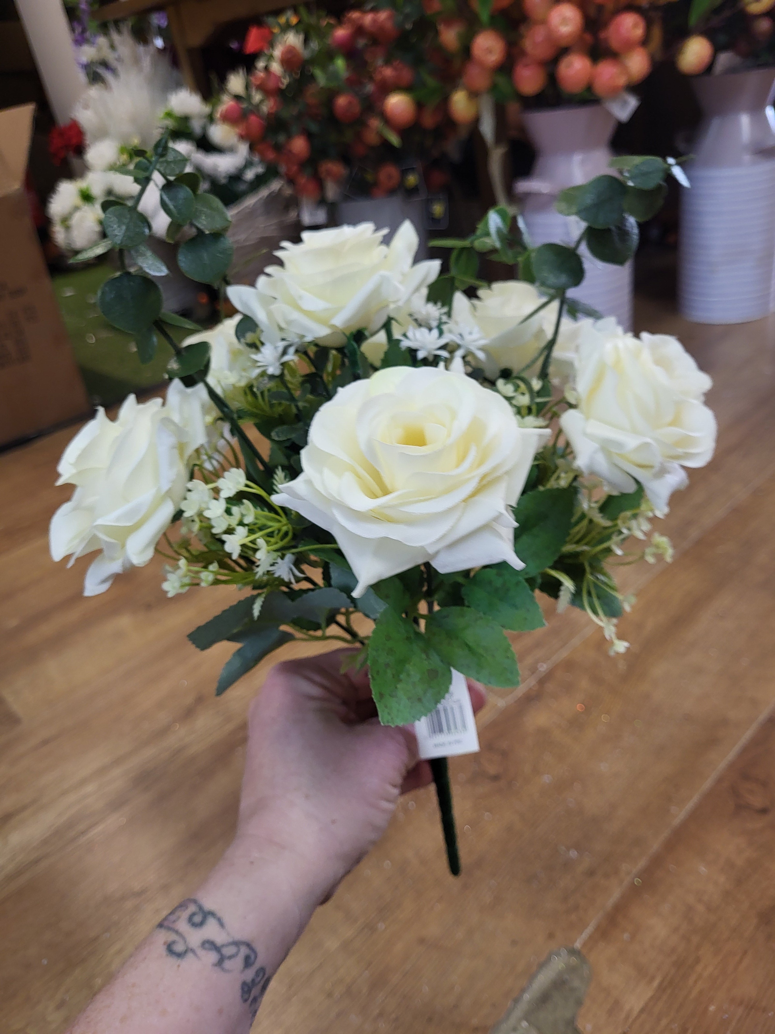 Rose and eucalyptus bouquet - 2 colours available image 2