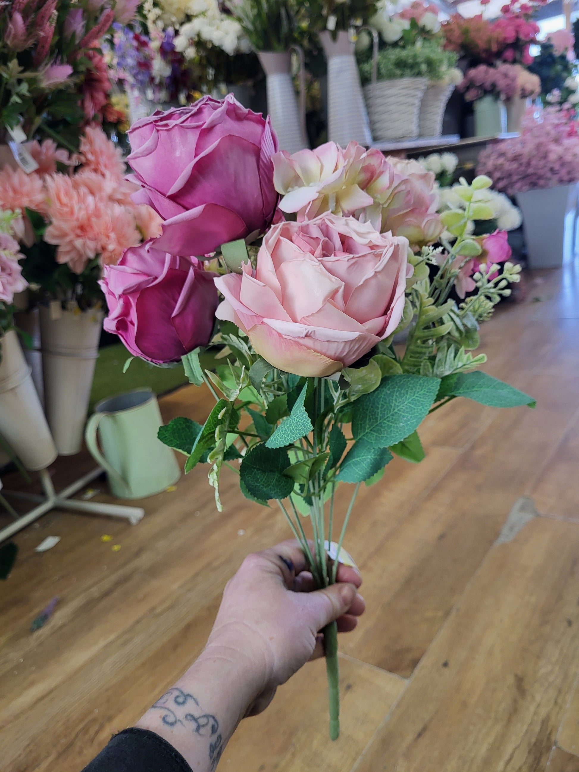 Dried inspired mixed pink Gracie bouquet  image 6