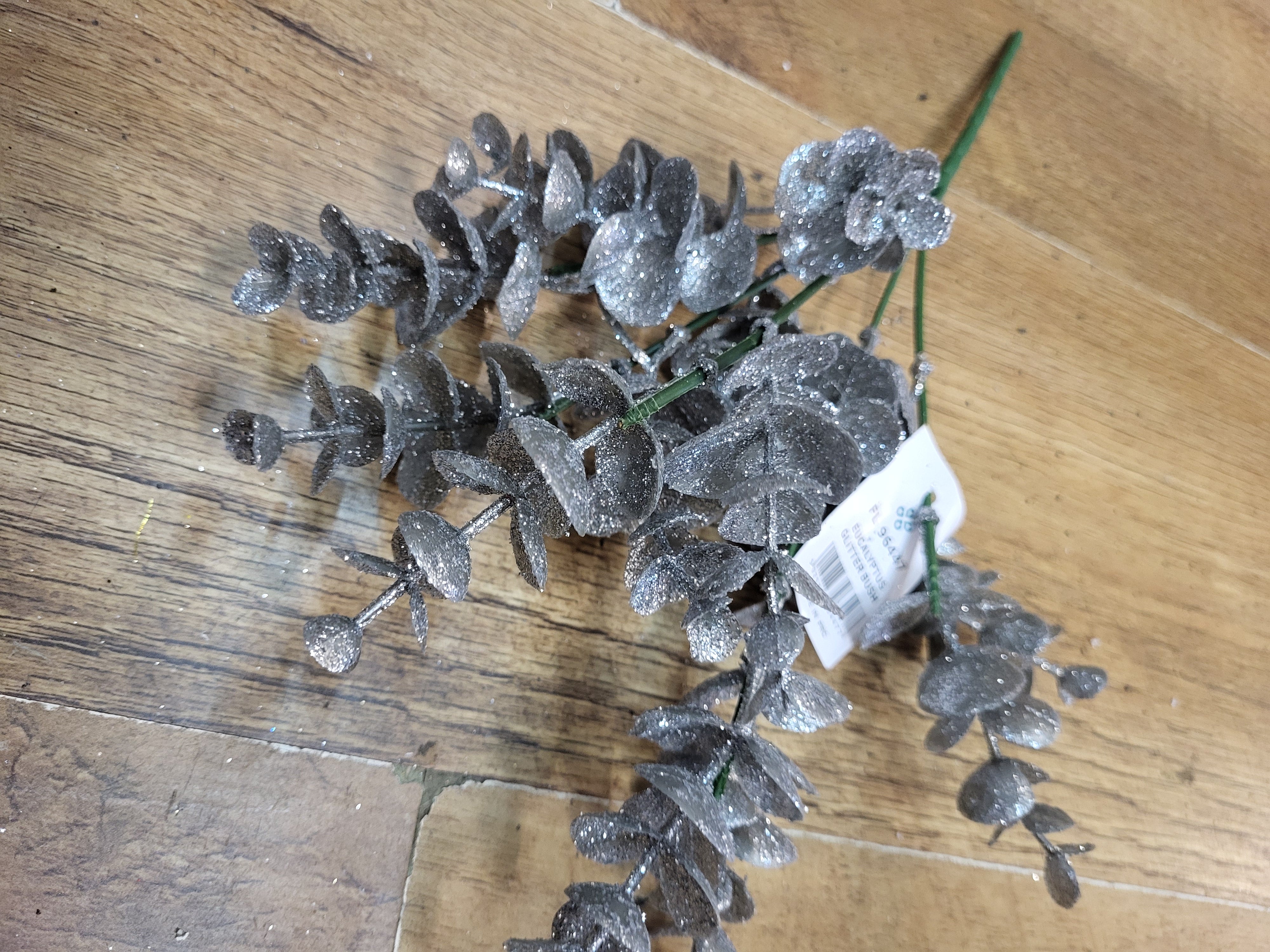 Glittered eucalyptus bunch  - 2 colours available image 7