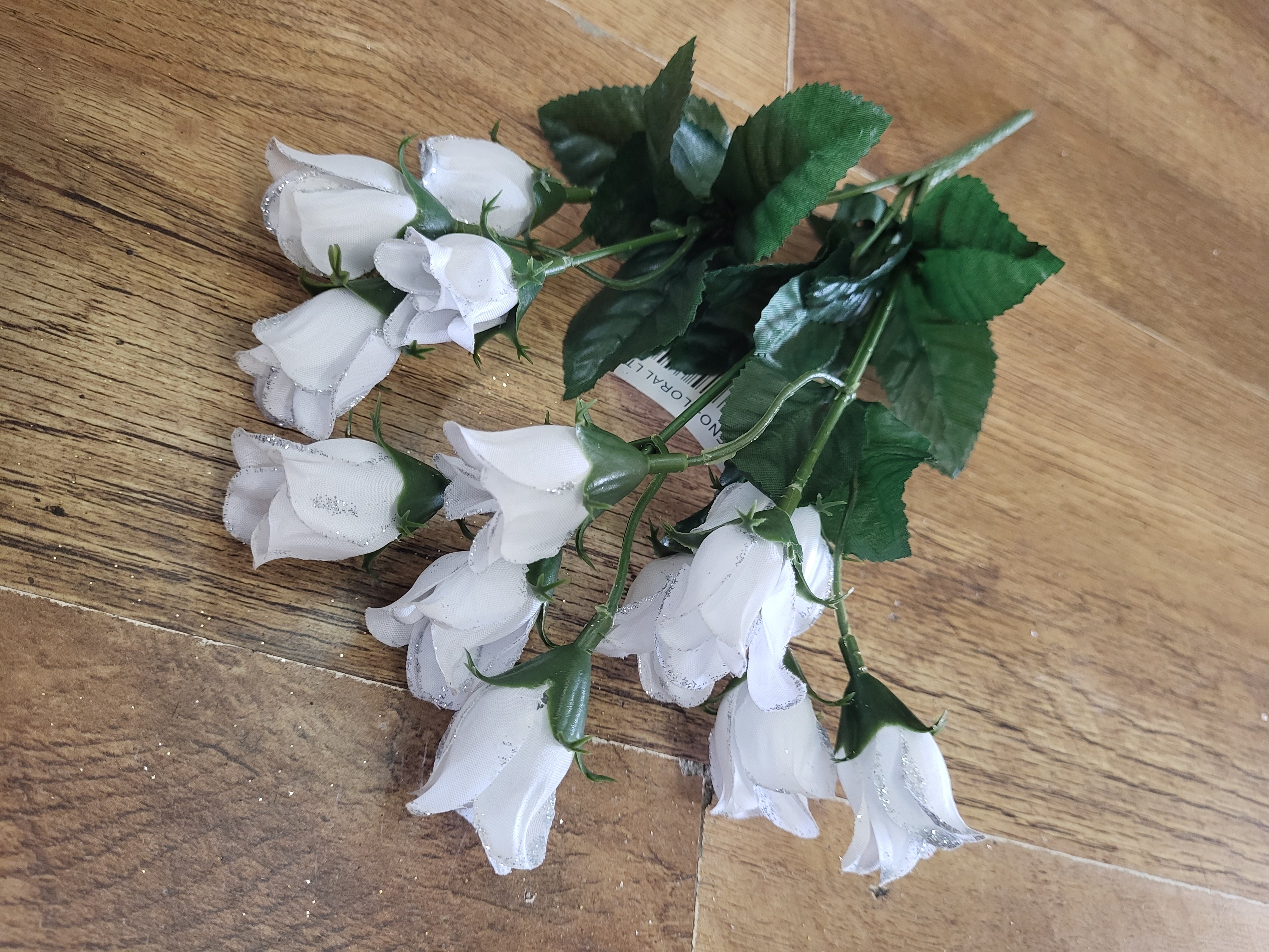 Glittered miniature rose bunches - 4 colours available image 1
