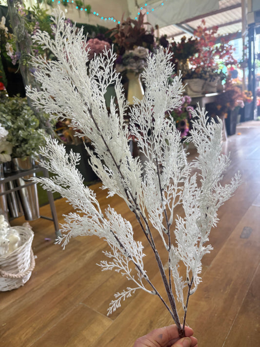 92cm tall white whimsical conifer spray
