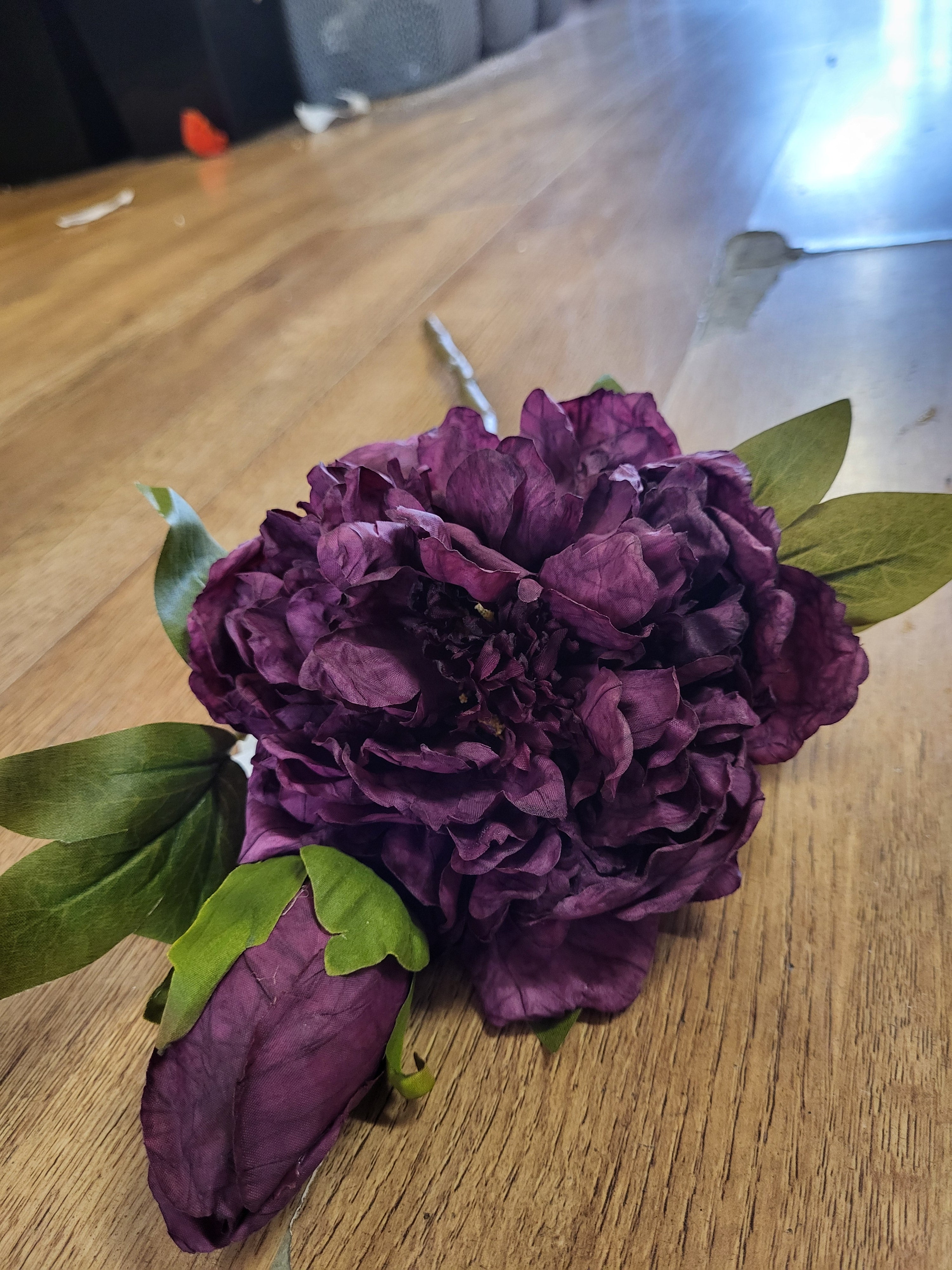 Dried inspired Purple open peony  image 4
