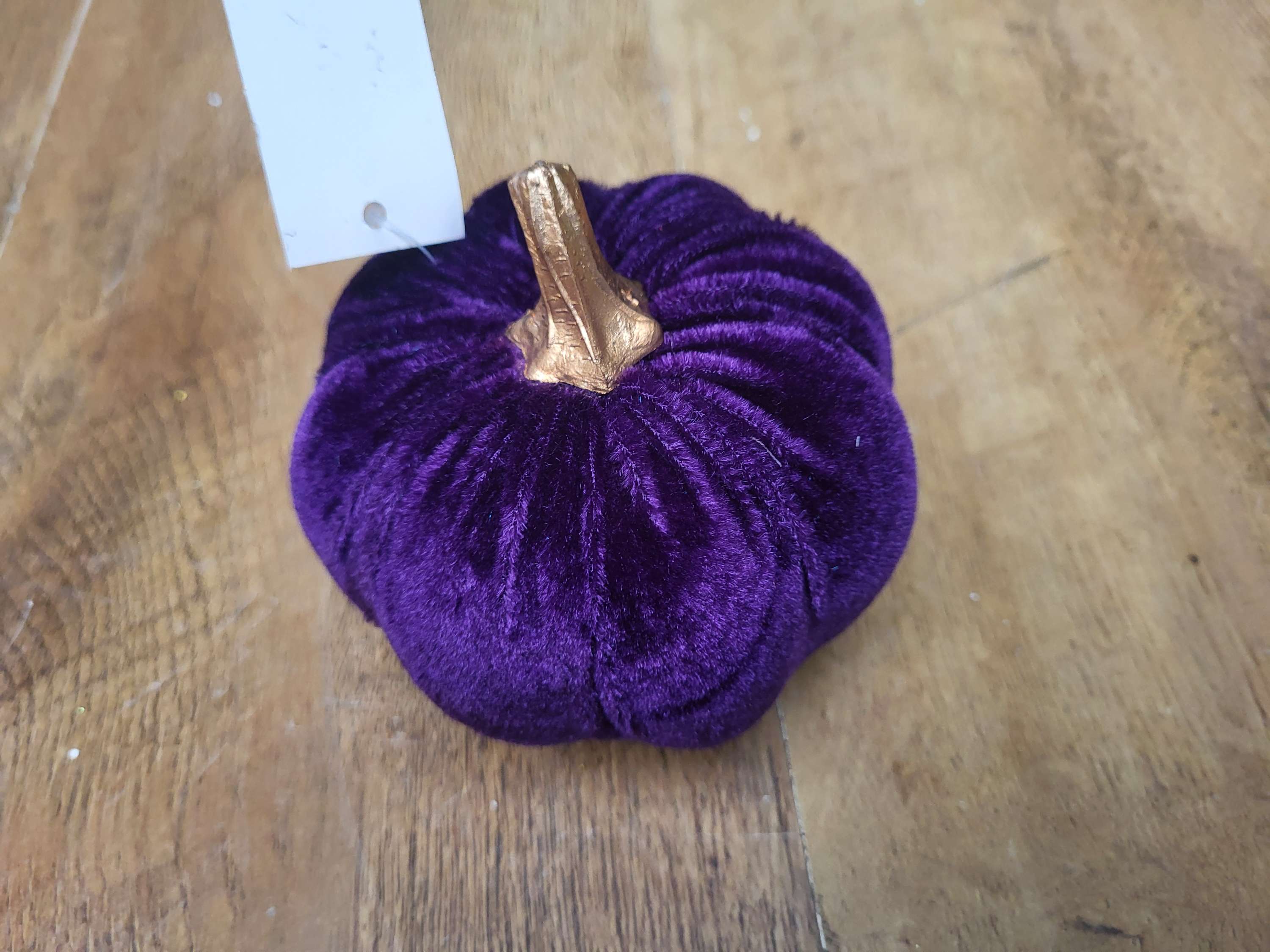 Small 10cm purple velvet pumpkin image 1