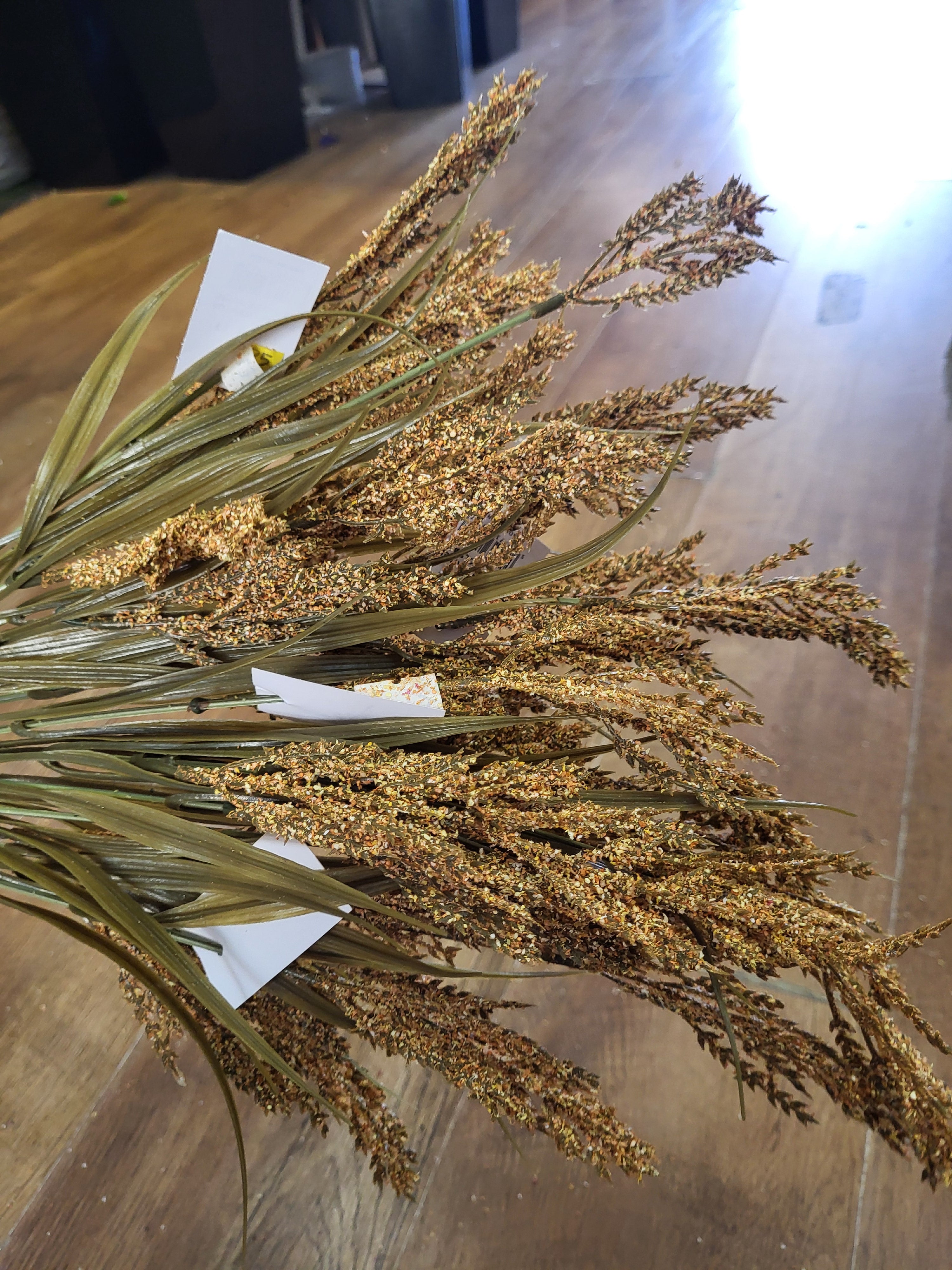 Bundle of 4 Long stem orange  autumnal Heather sprays image 2