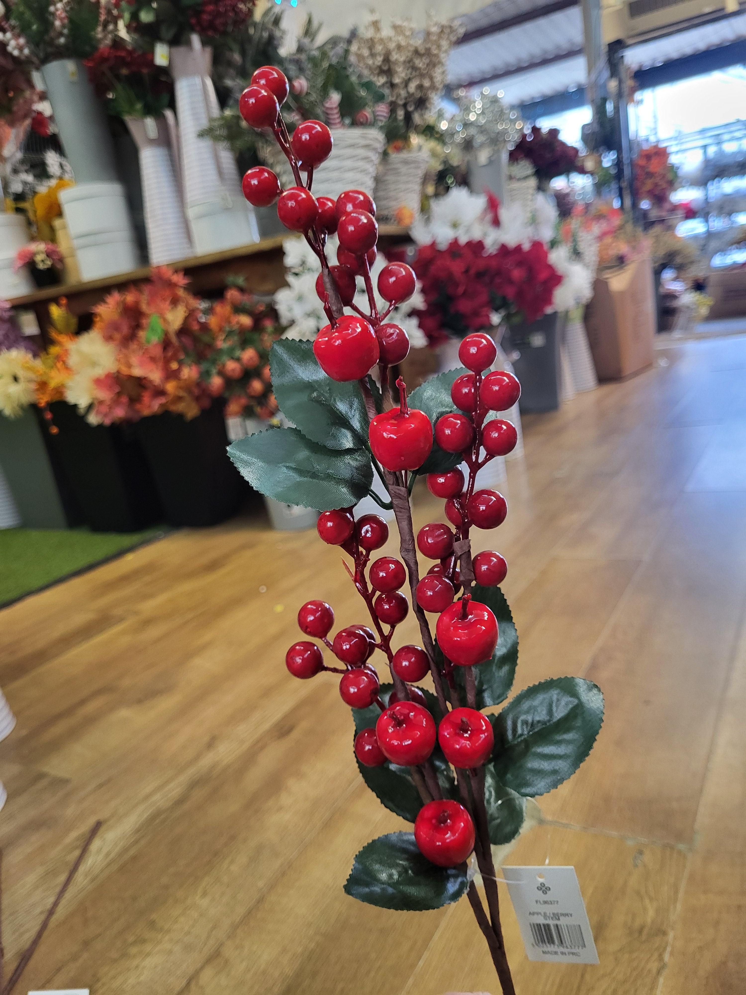 Bundle of 3 Long stem miniature apples and berries sprays image 2