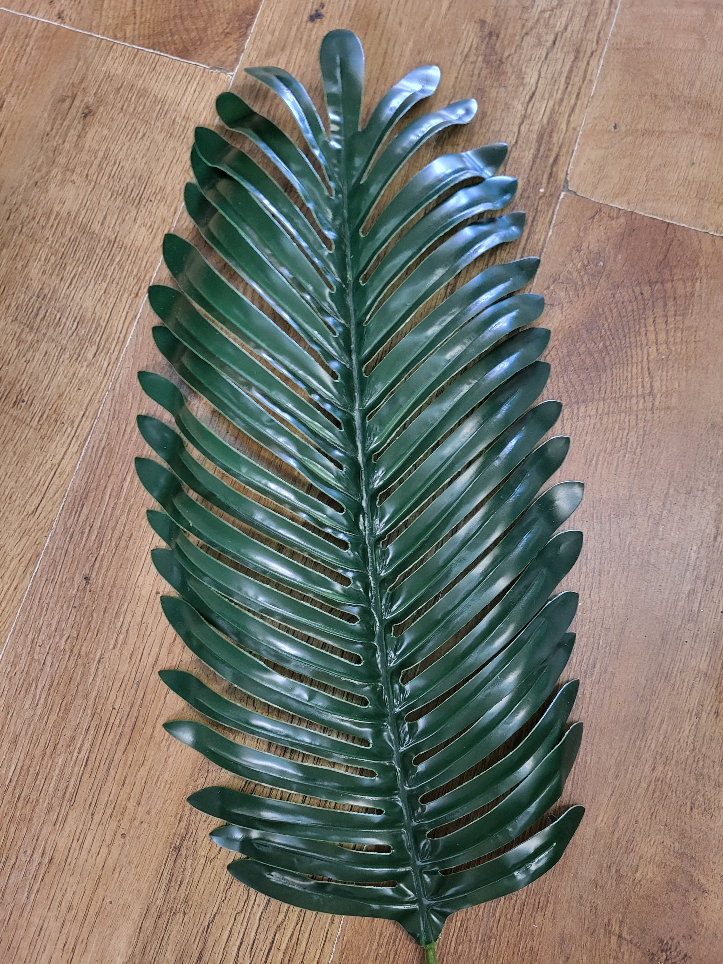 Large leather look single tropical palm leaf image 6