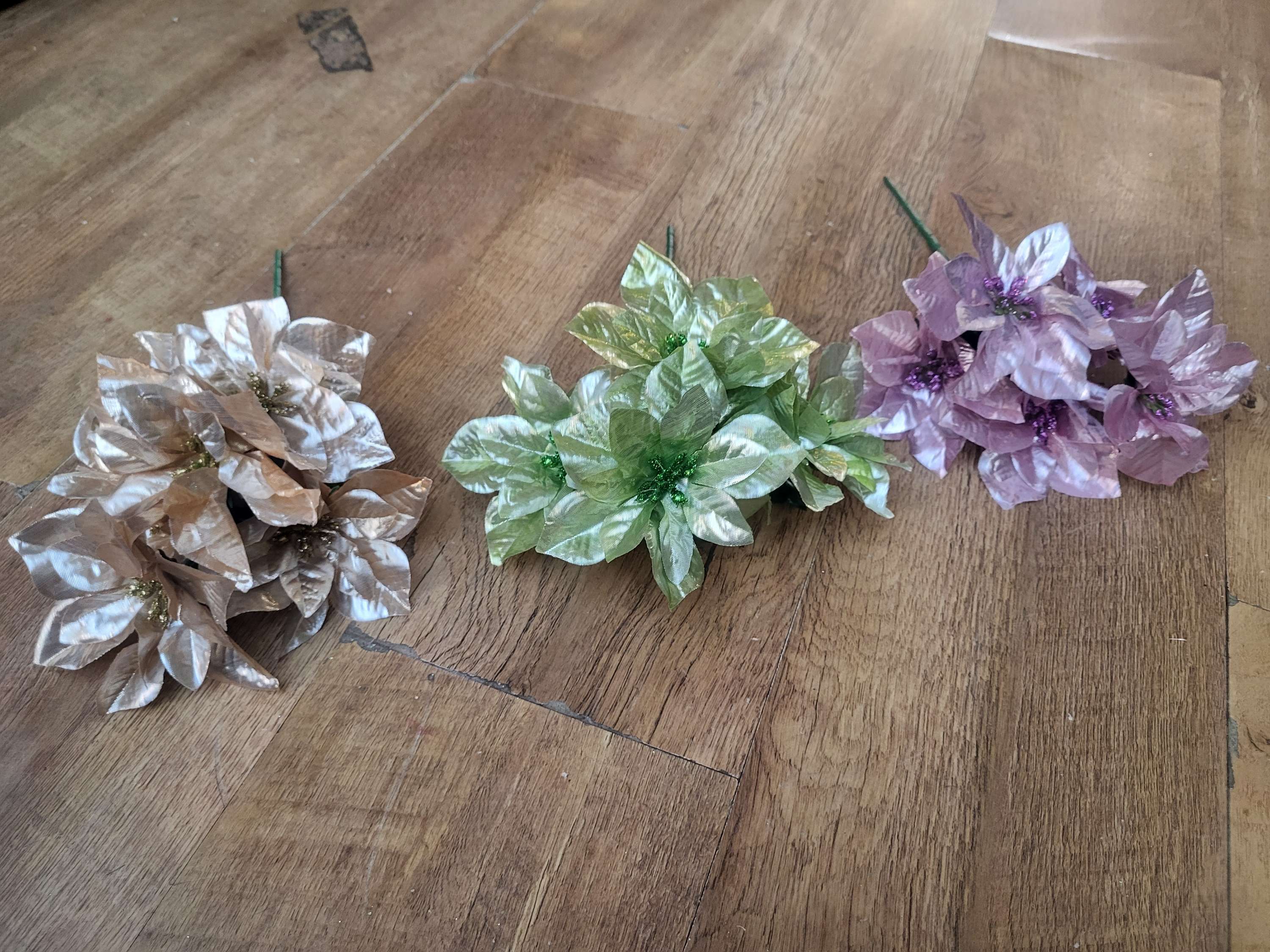 Metallic poinsettia bunch - 3 colours available image 11