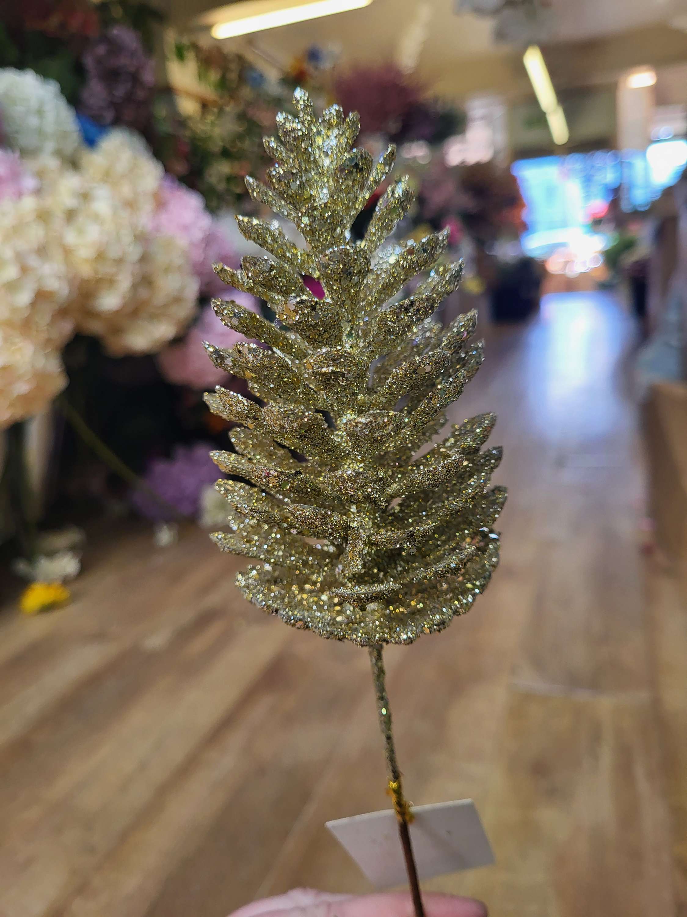 Long stem glittered pine cones - 7 colours available image 14