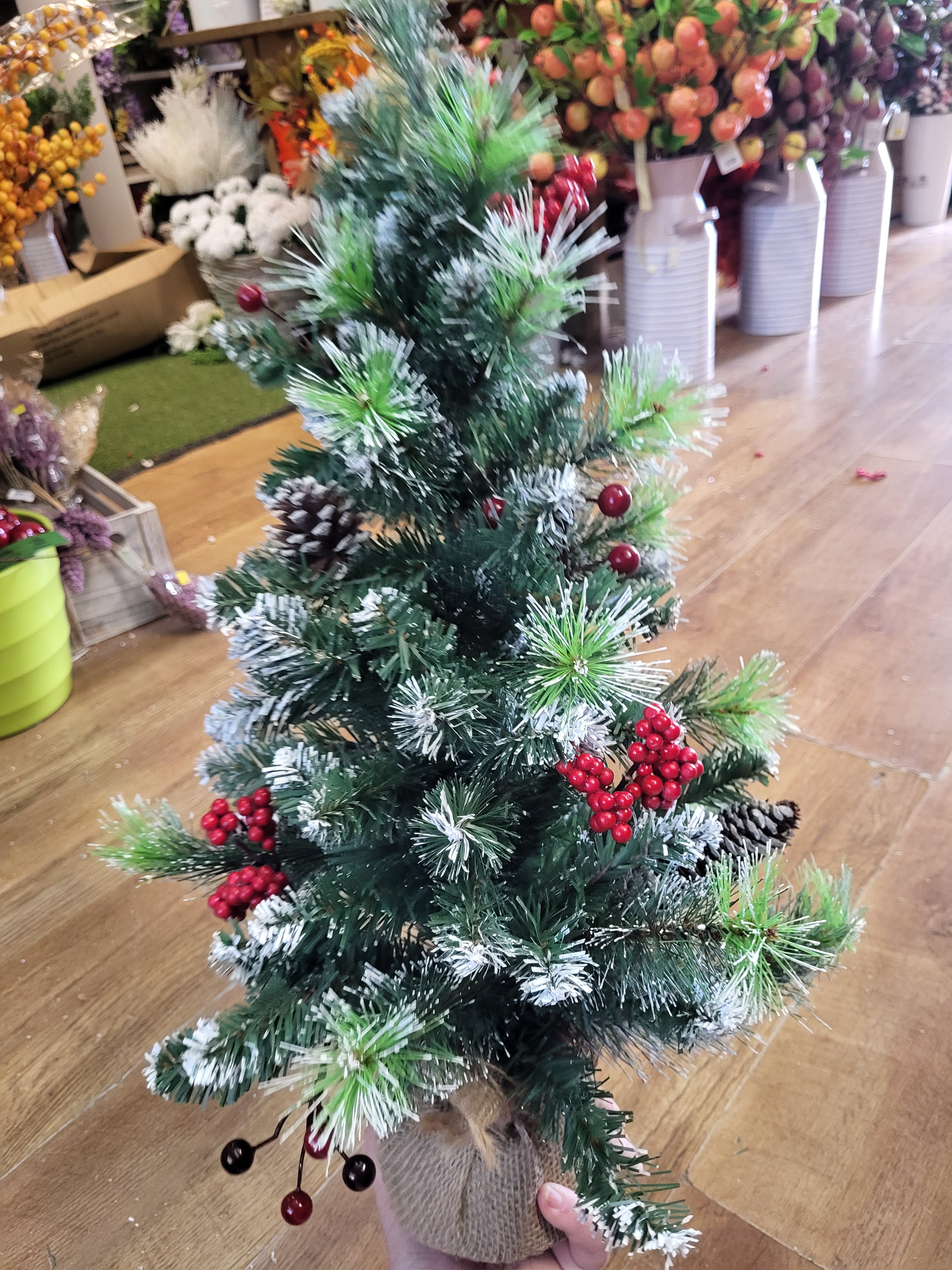 Large frosted Christmas tree table centre piece image 5