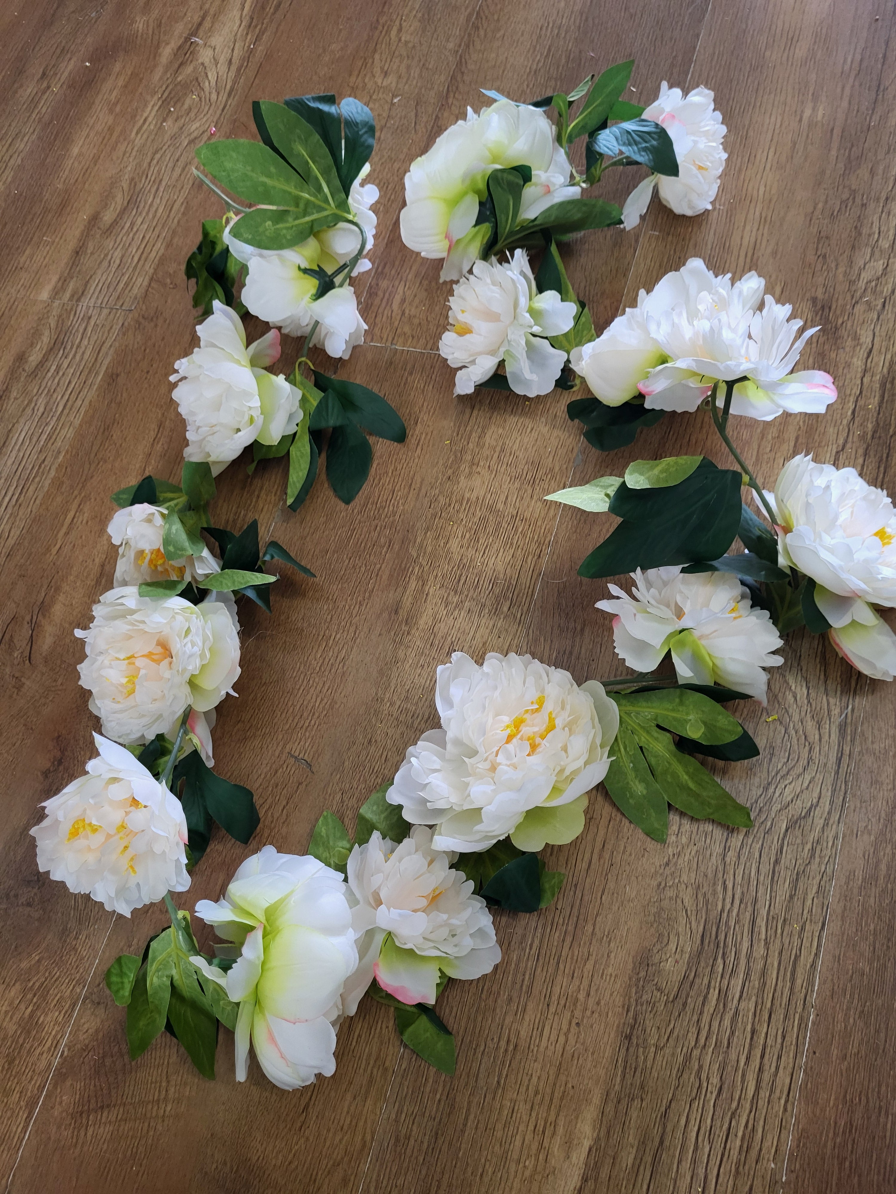 180cm cream peony garland image 0