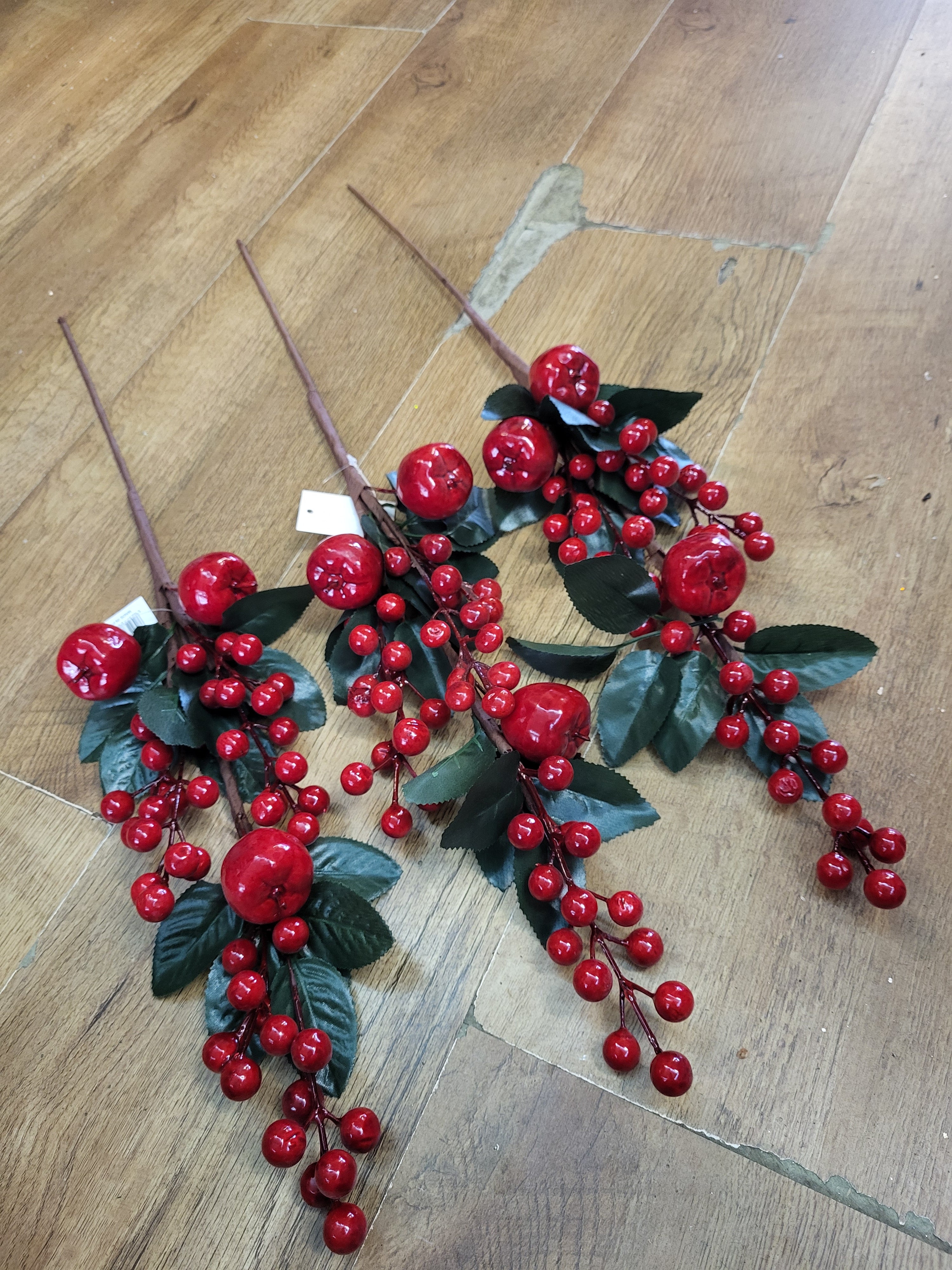 Bundle of 3 Long stem apples and berries sprays image 0