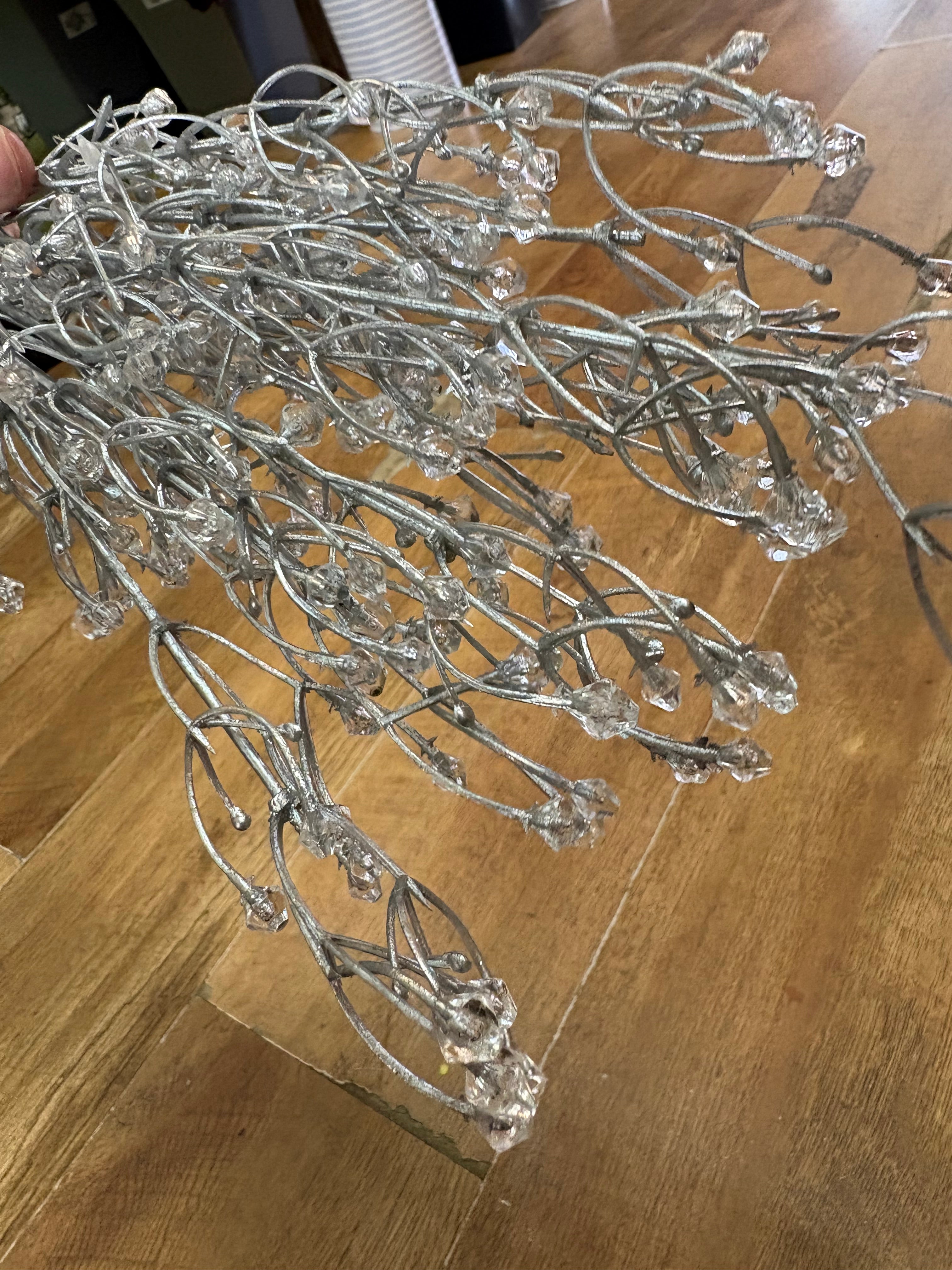 Silver crystal ice bunch