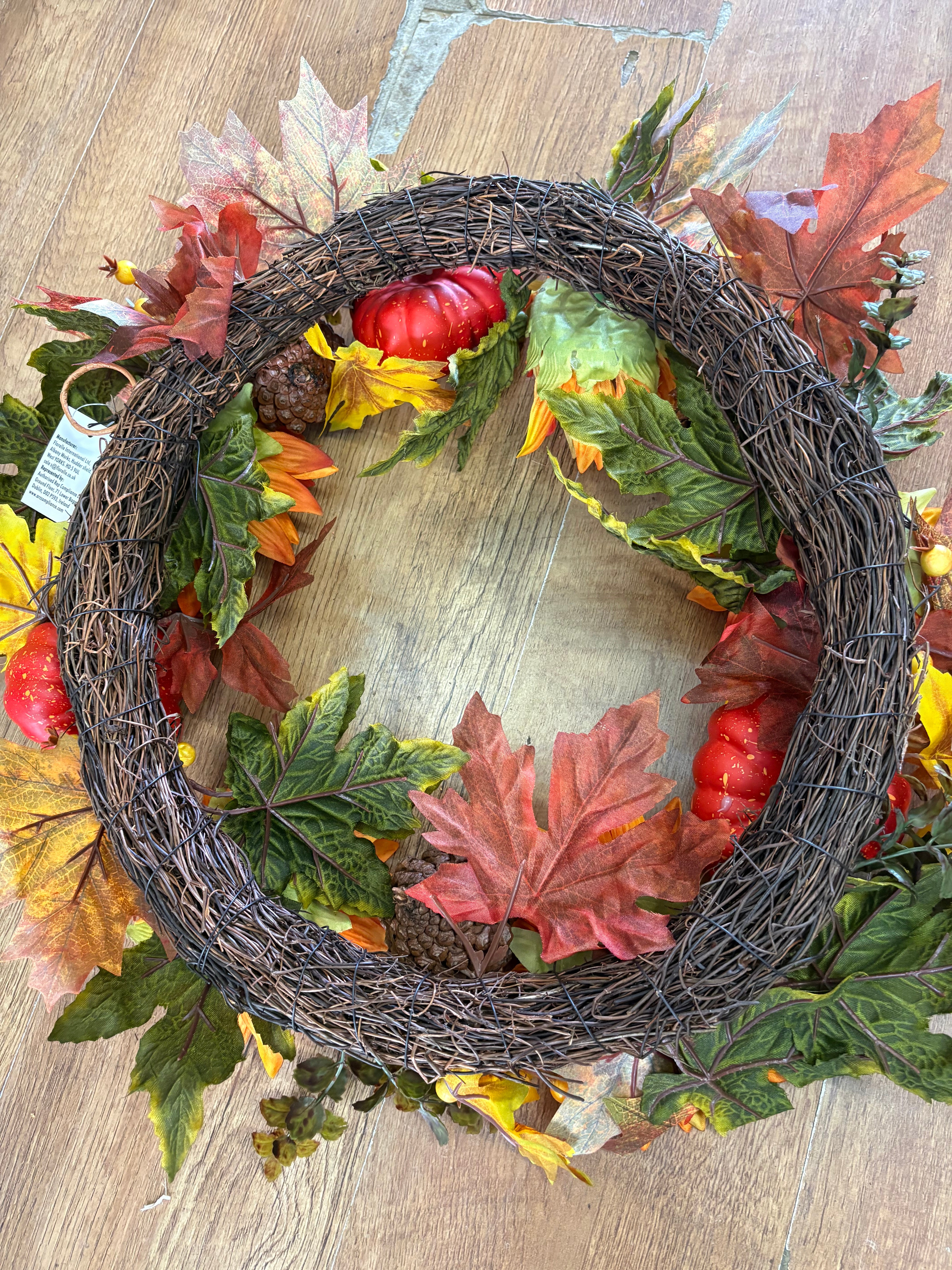 45cm Deluxe Autumnal Sunflower and pumpkin wreath