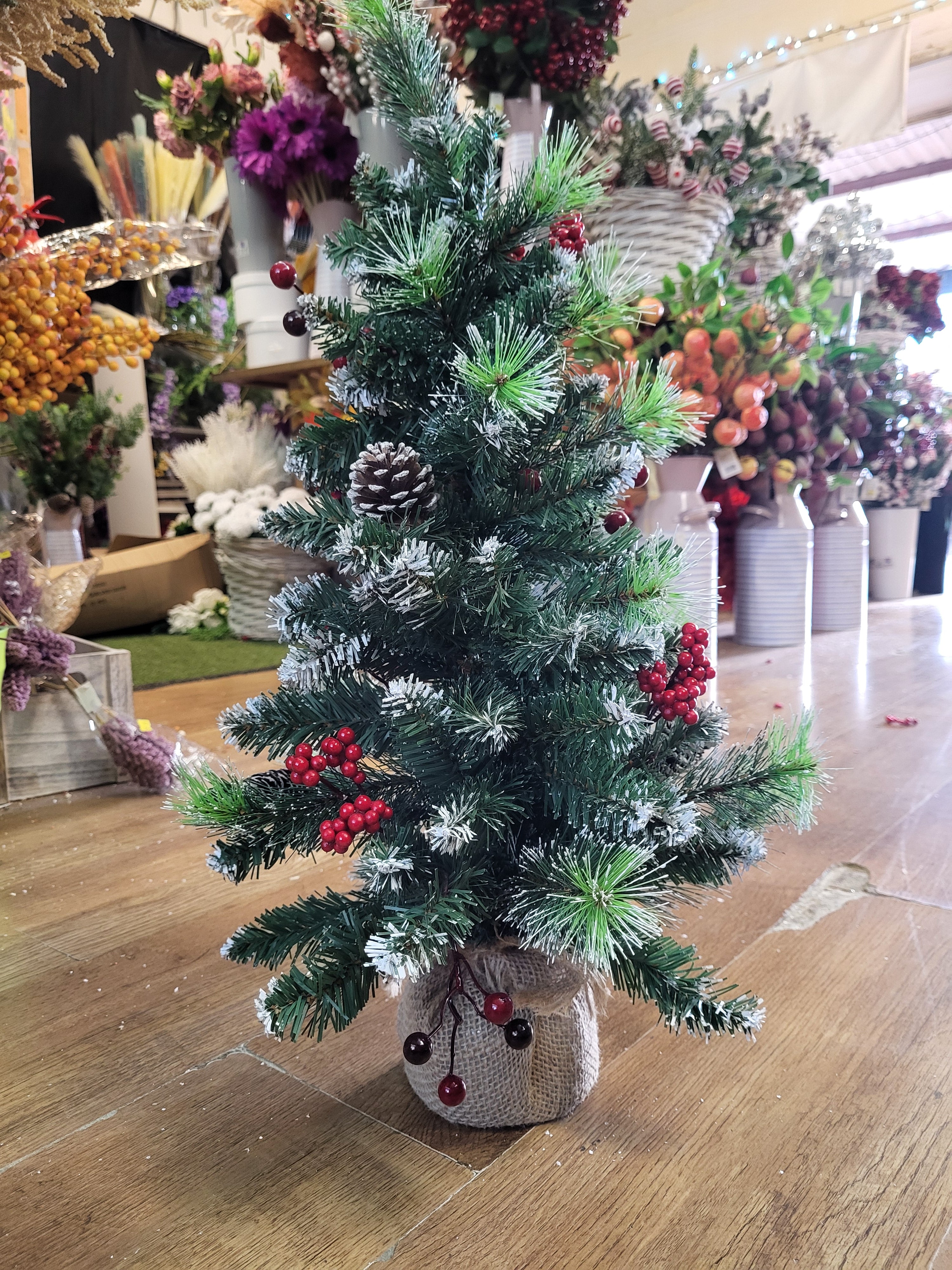 Large frosted Christmas tree table centre piece image 1
