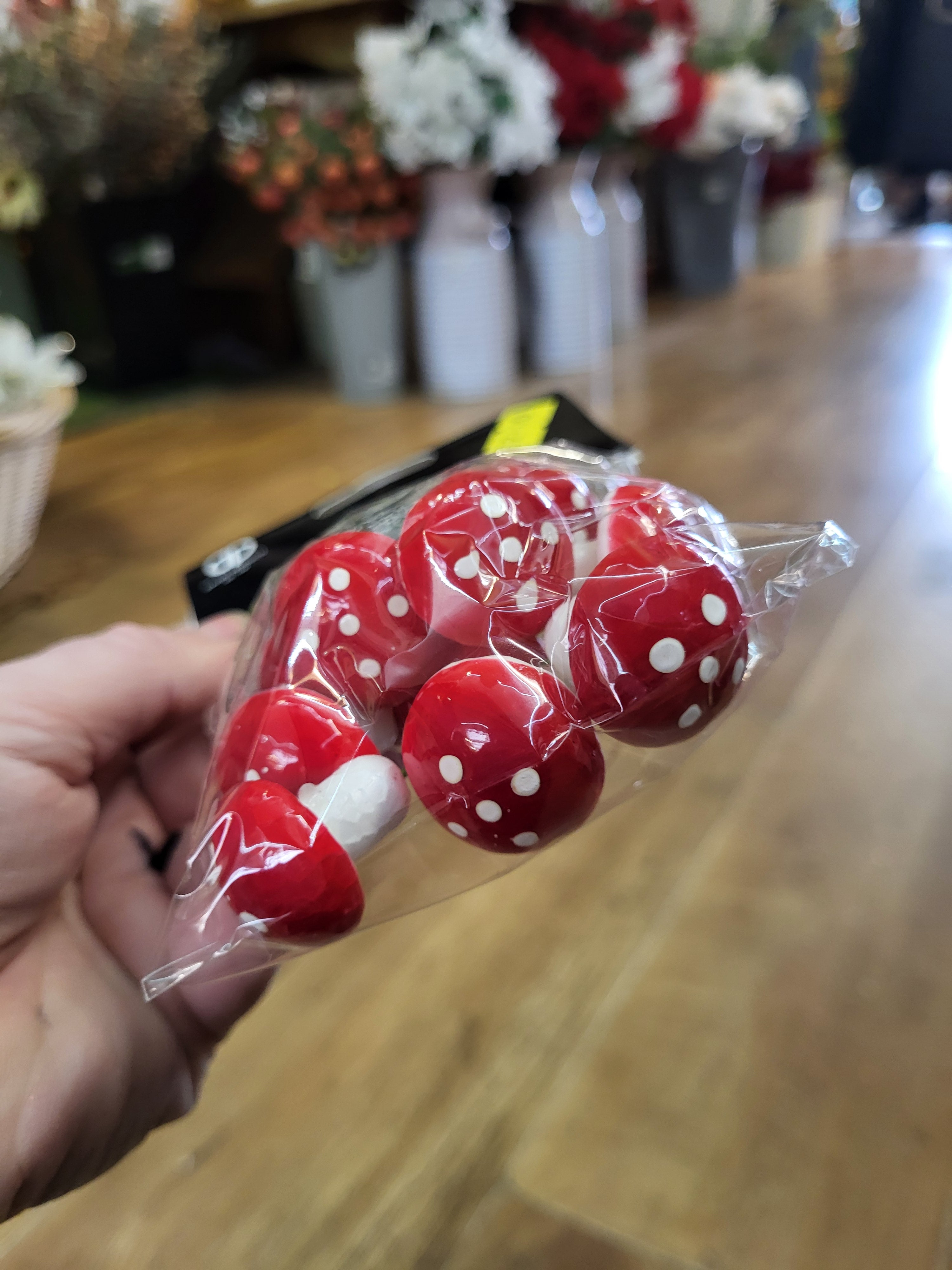 Pack of 10 wired miniature mushrooms image 3