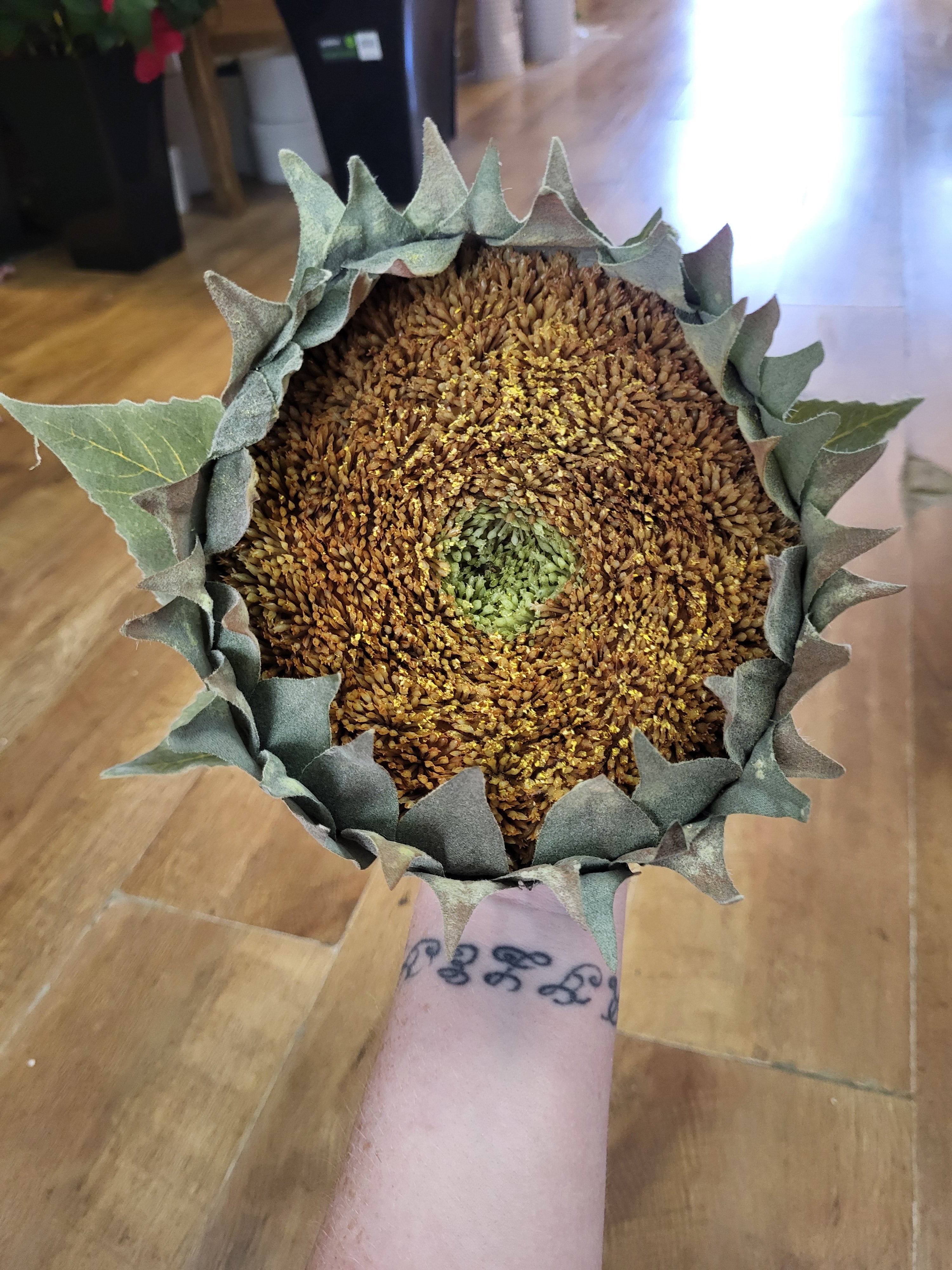 Long stem dried inspired large headed sunflower  image 1