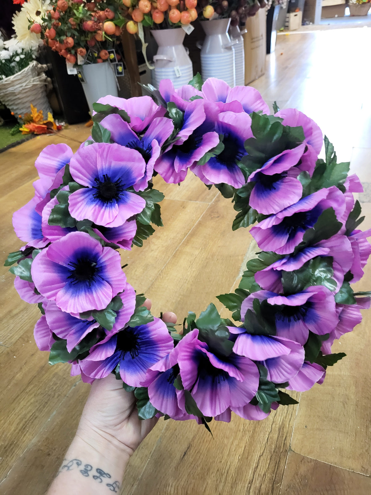 Purple poppy wreath  image 1