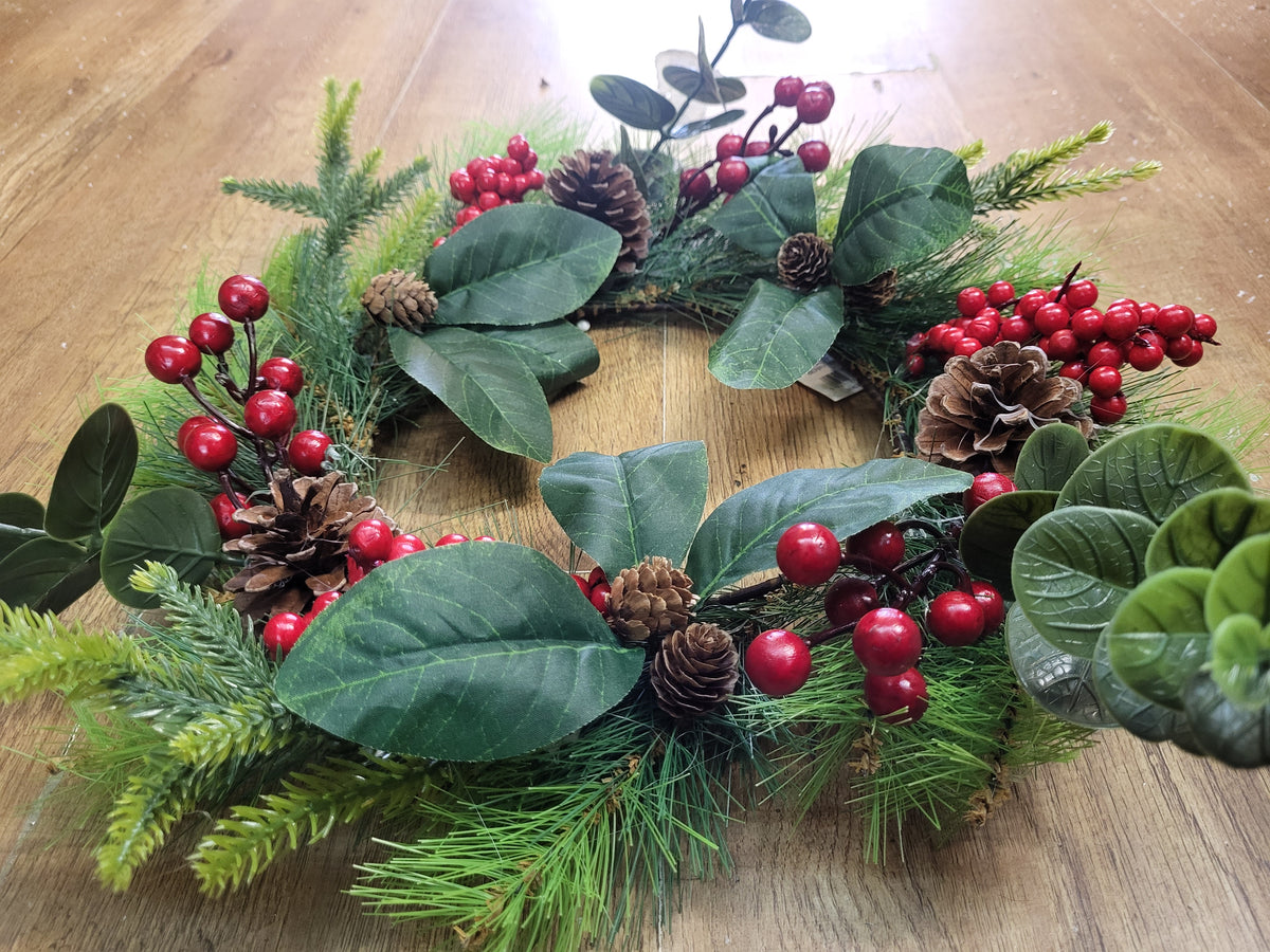 45cm Woodland eucalyptus and berries wreath image 1