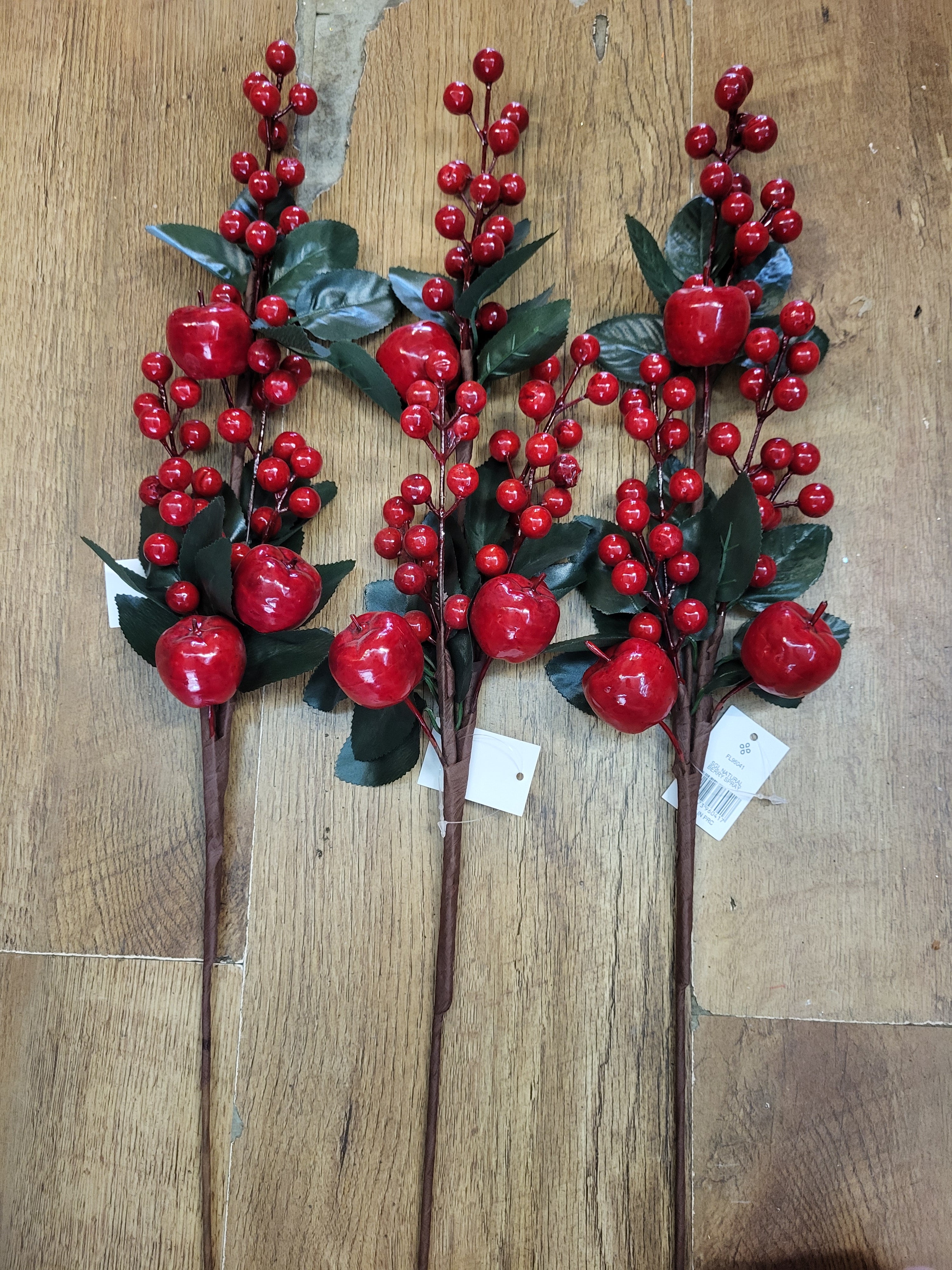 Bundle of 3 Long stem apples and berries sprays image 1