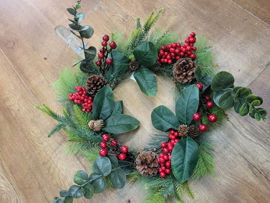 45cm Woodland eucalyptus and berries wreath image 0