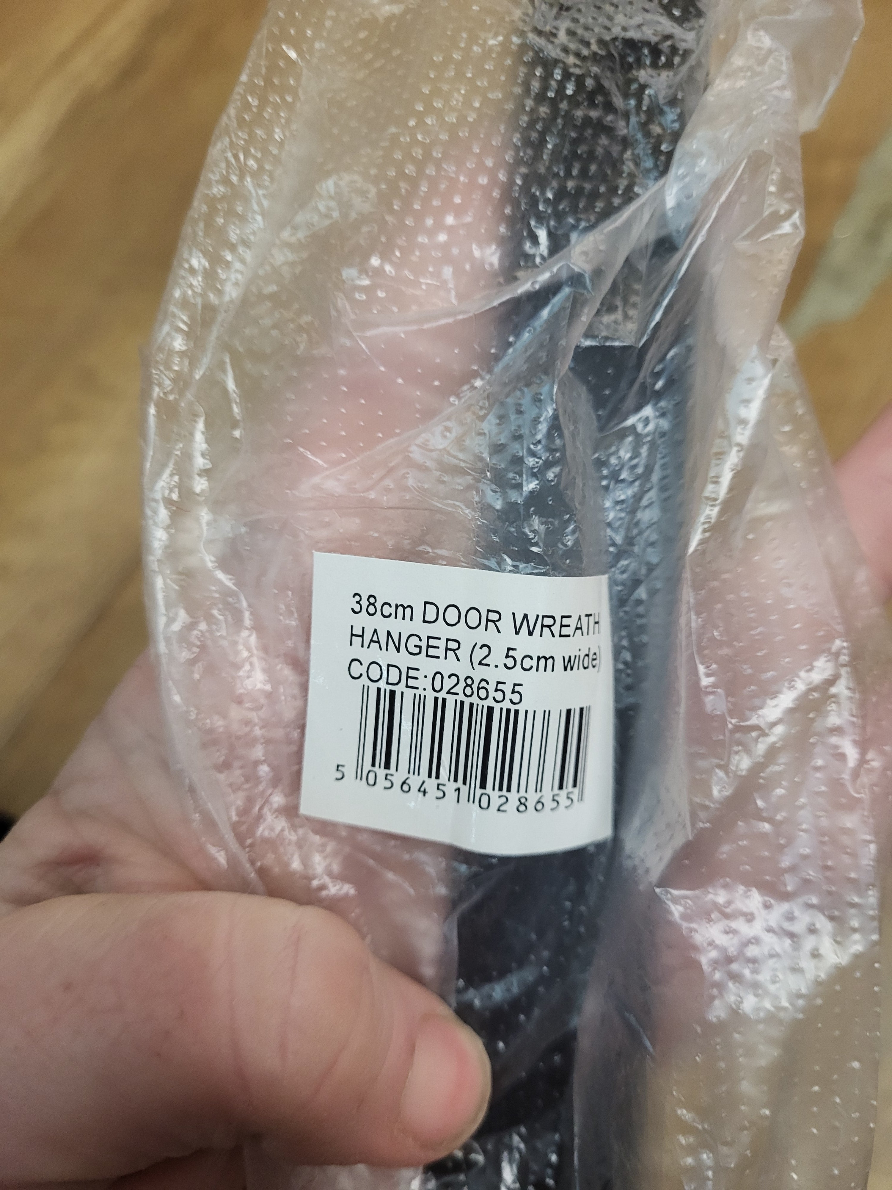 38cm black metal wreath hanger image 1