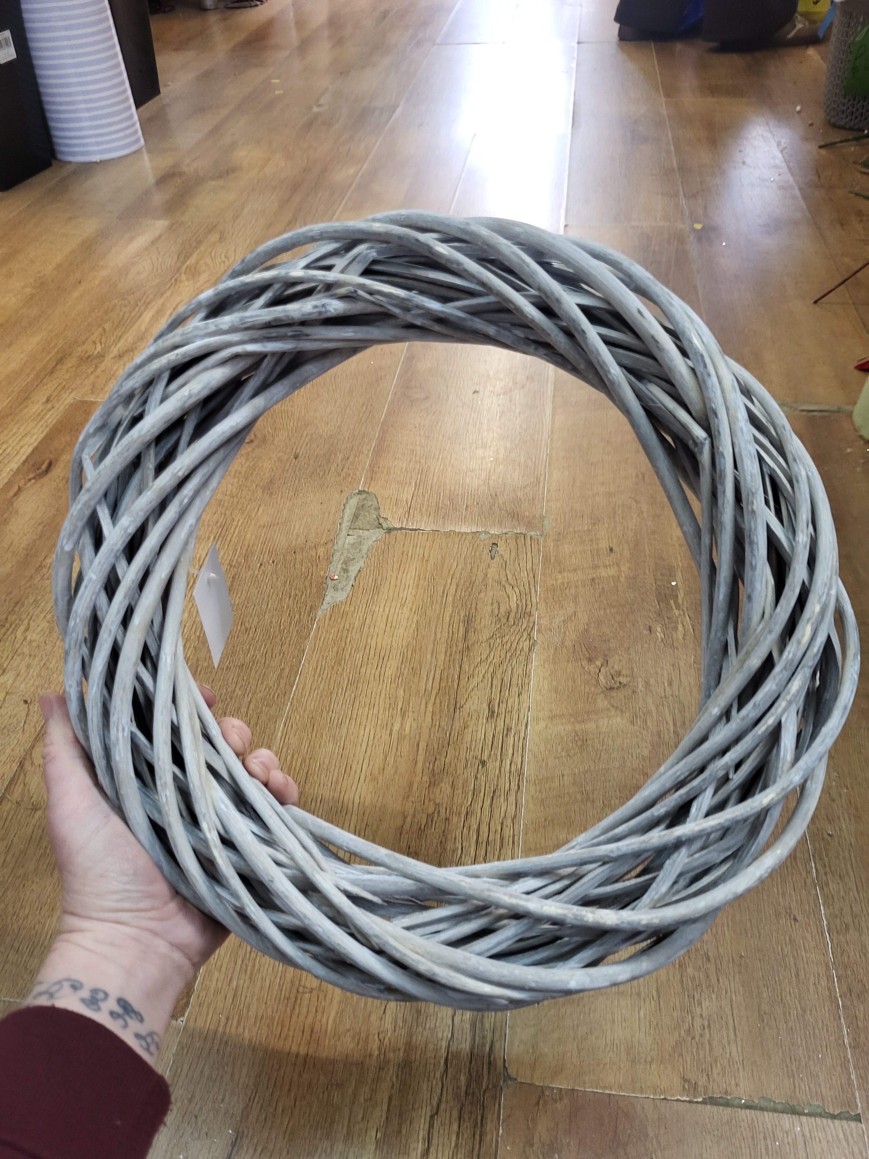 Grey wicker wreath image 1