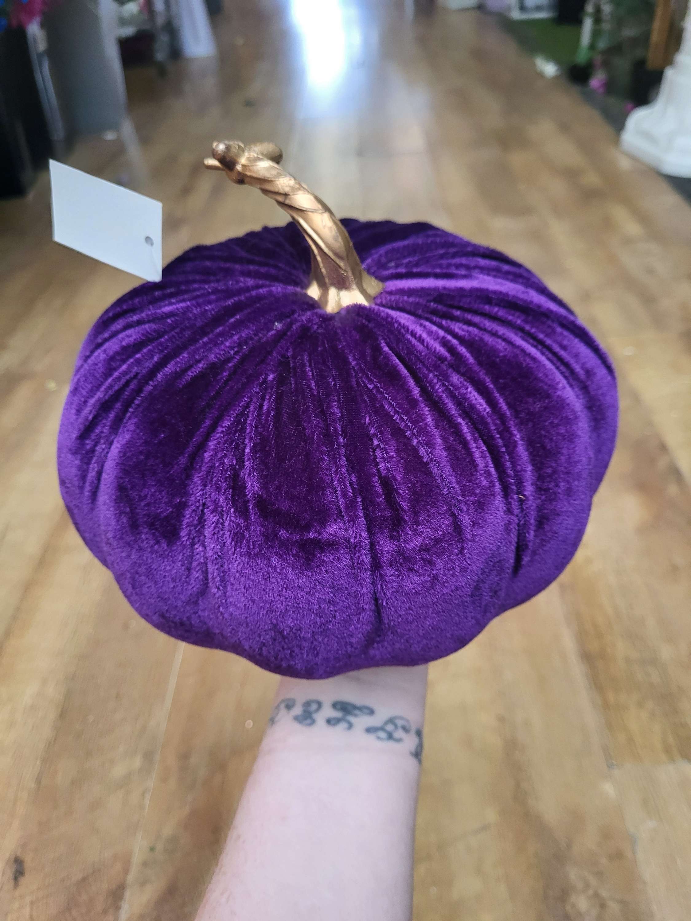 Large 19cm purple velvet pumpkin image 2