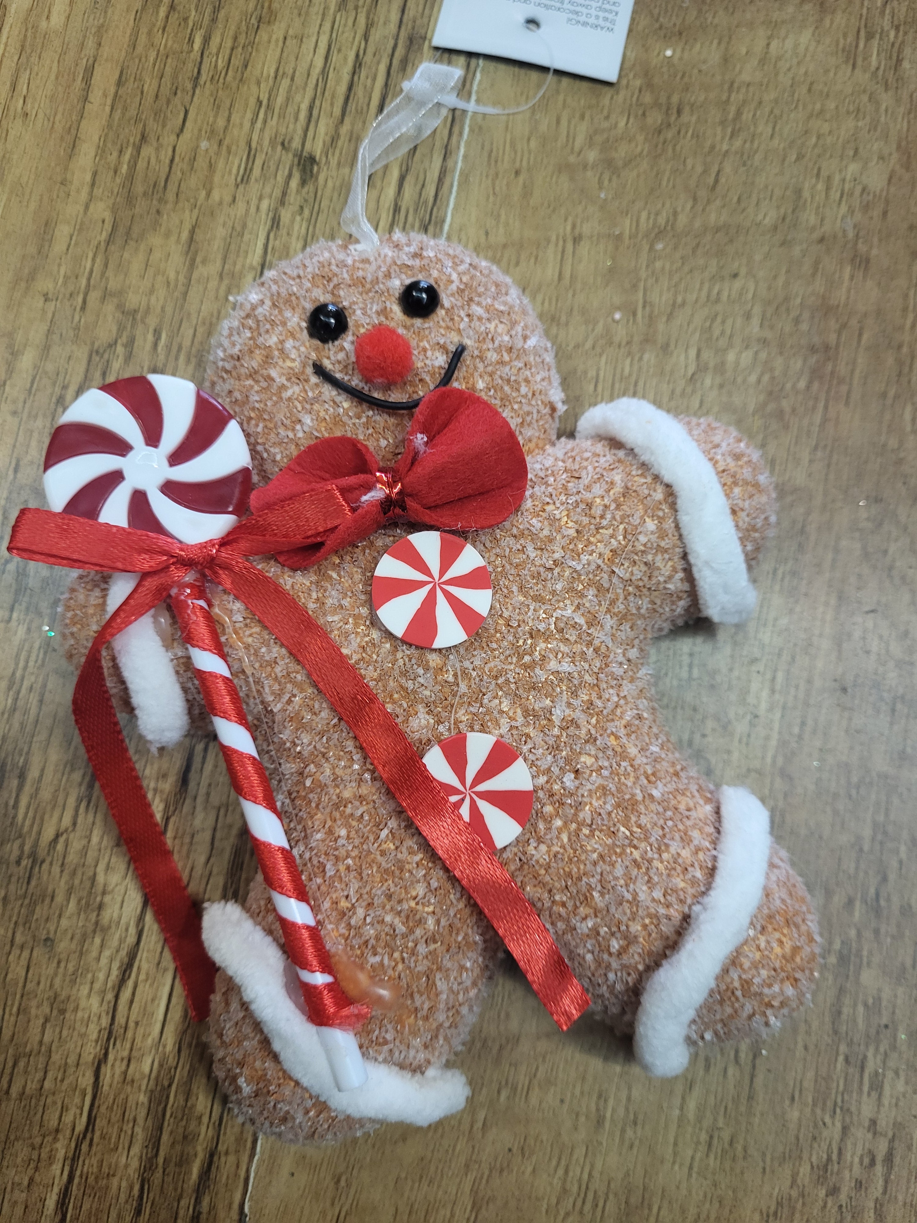 Hanging candy pinwheel gingerbread man decoration - 13.5 x 16cm image 2