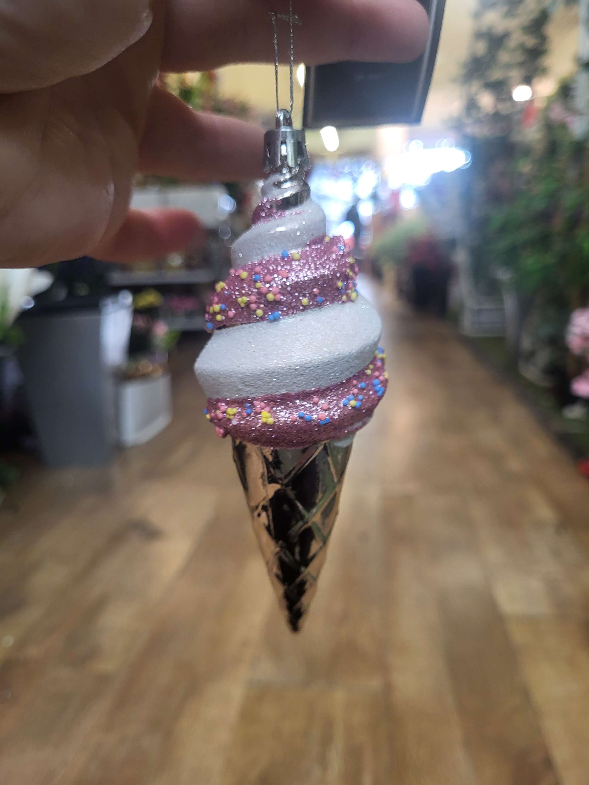 Small sprinkled ice cream bauble  image 1