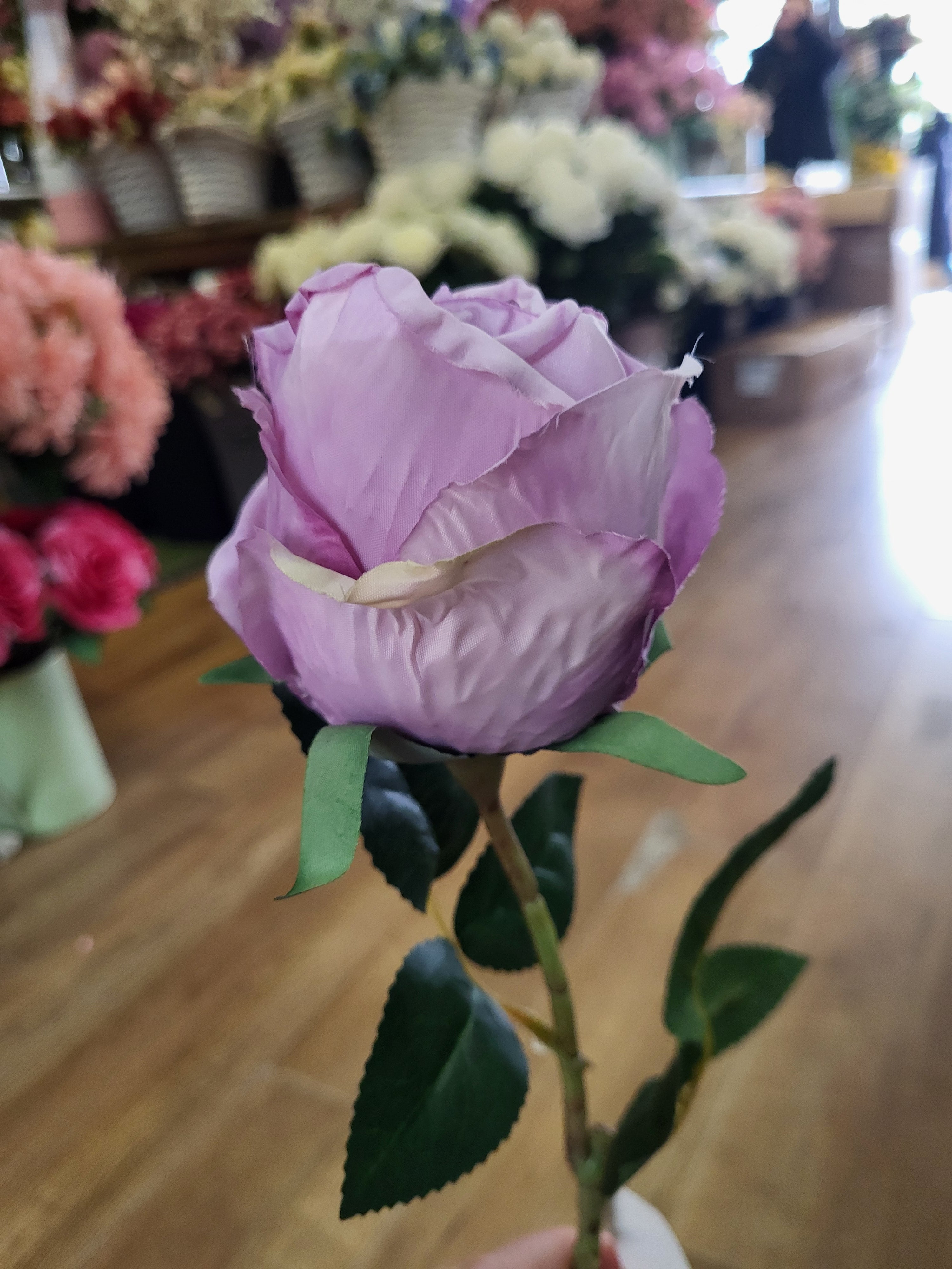 Long stem dried inspired lilac globe rose image 3