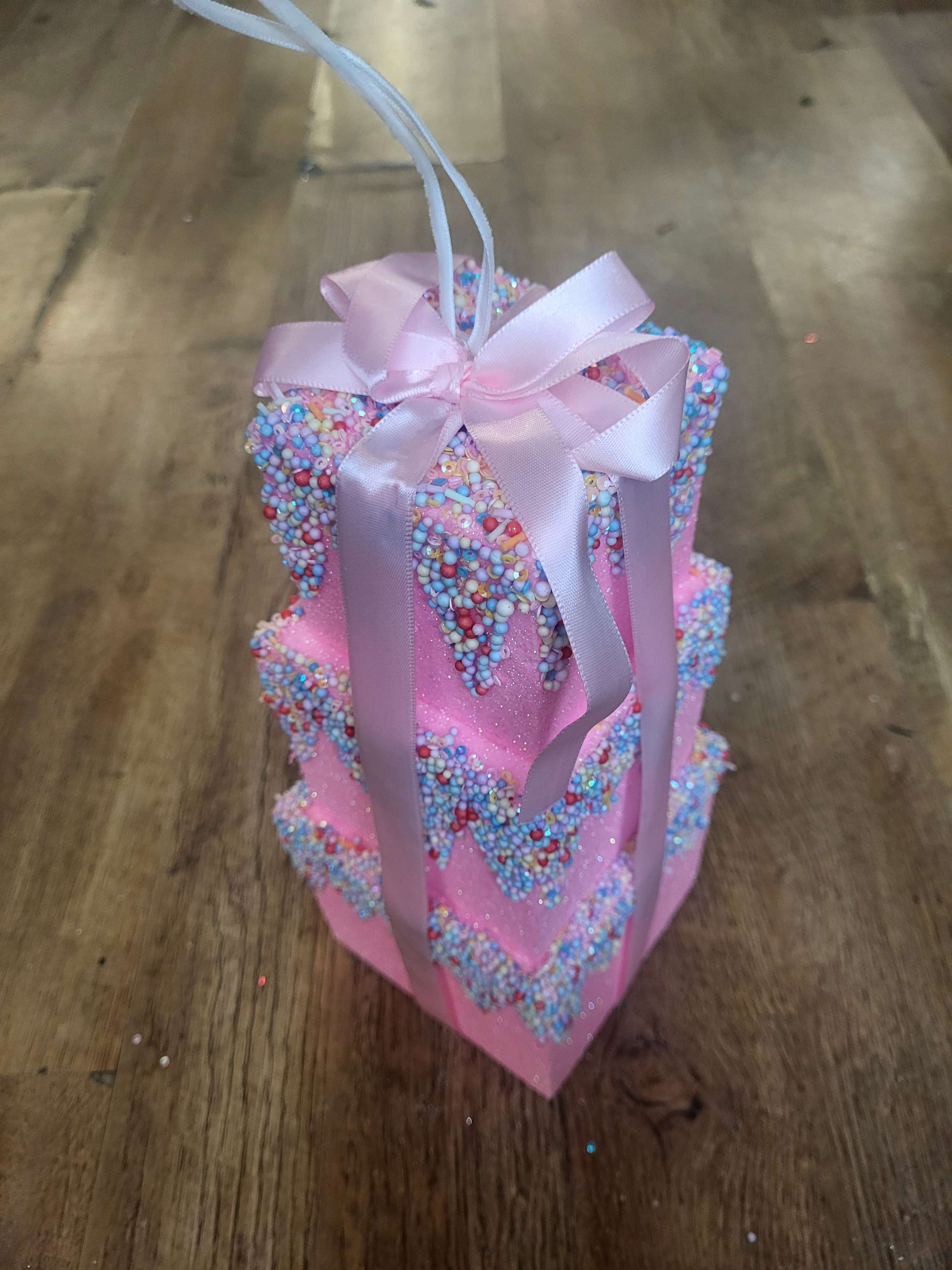 12x30cm tall hanging Sprinkled gift stack bauble image 2