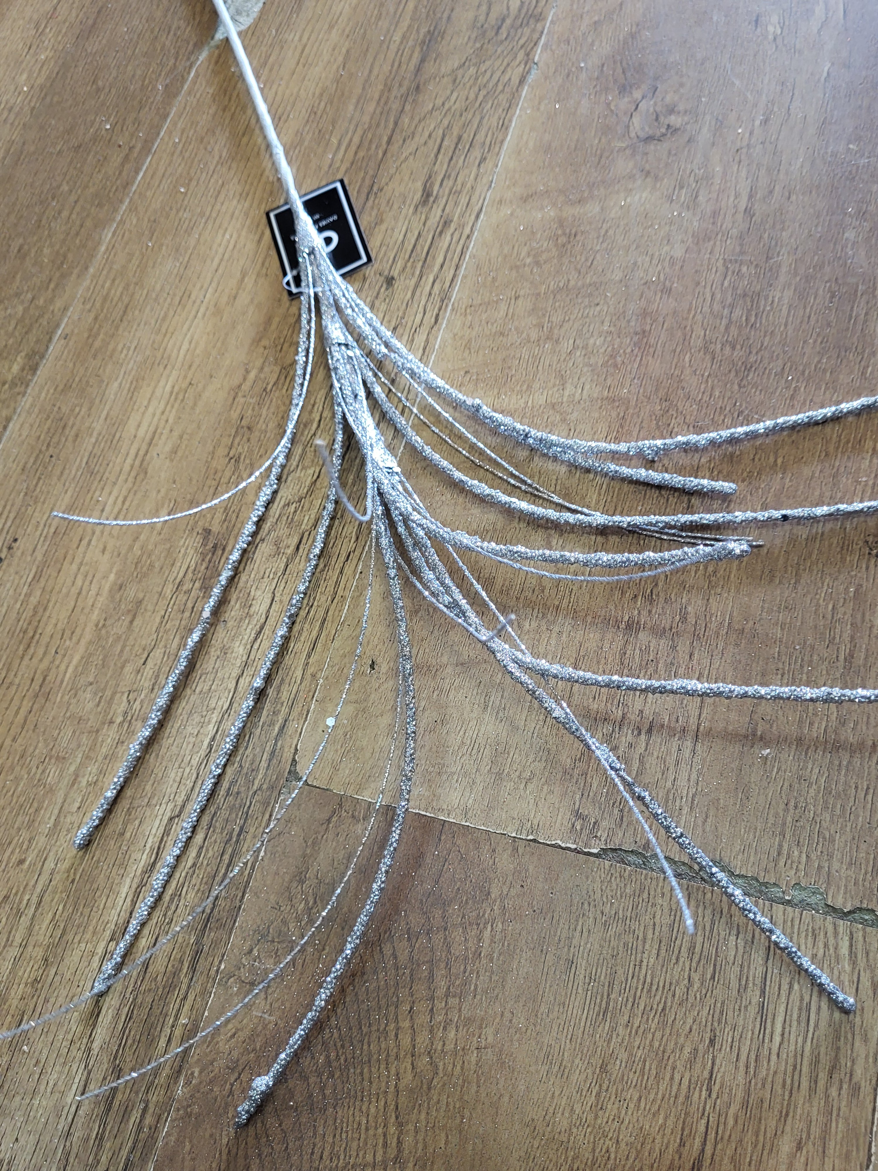 60cm sparkly silver firework stem image 1