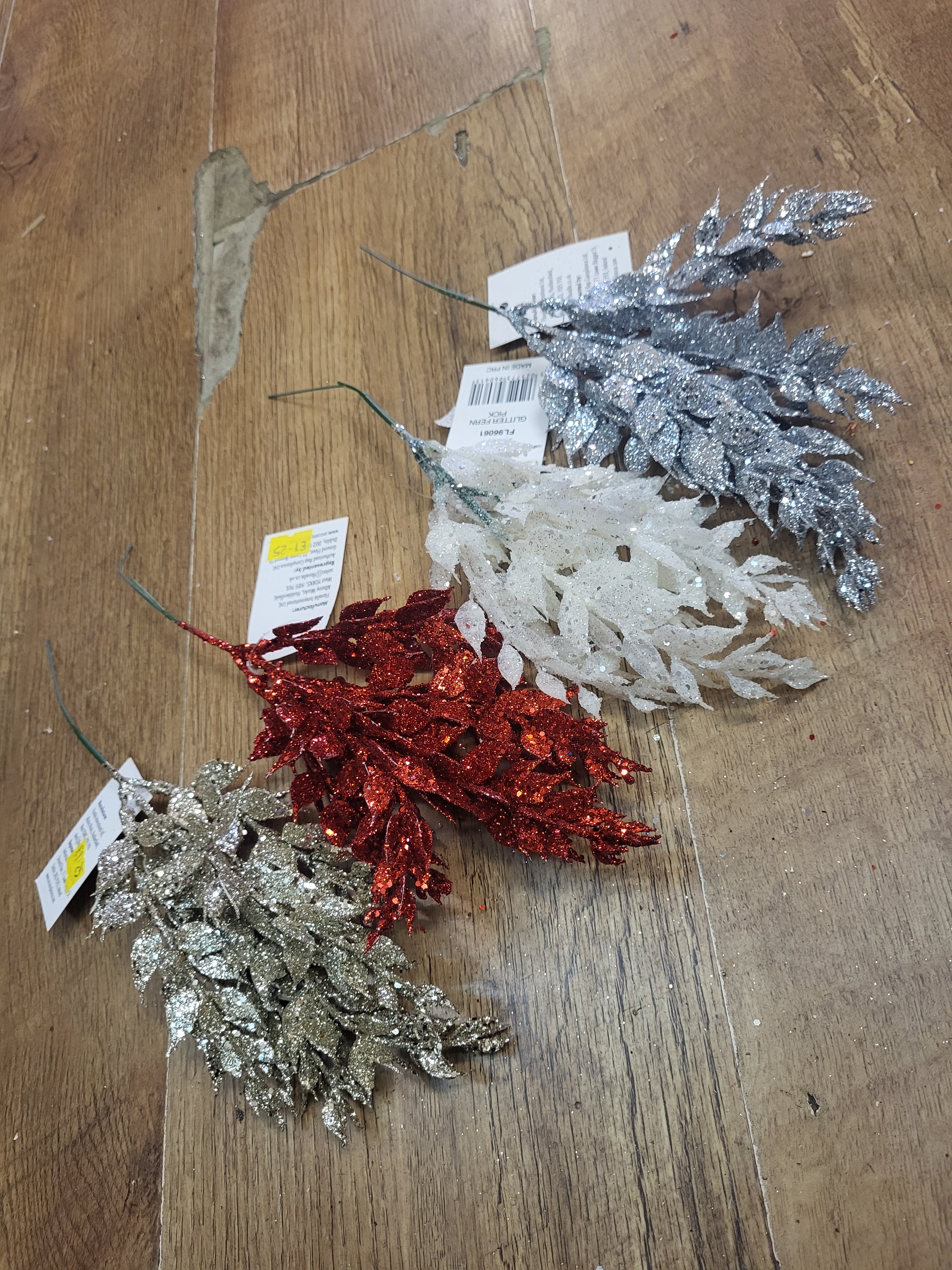 Glittered fern pick - 4 colours available image 0