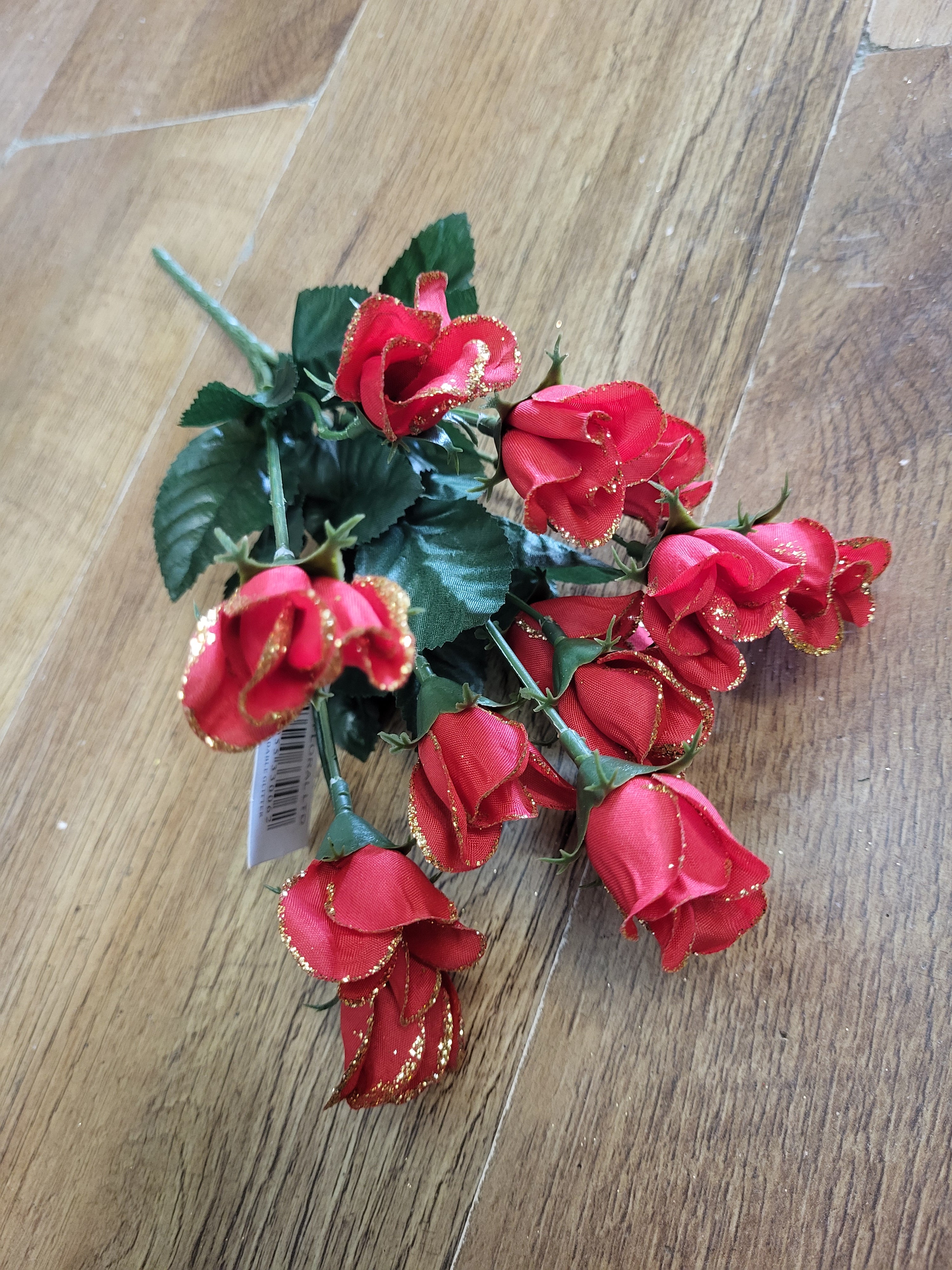 Glittered miniature rose bunches - 4 colours available image 9