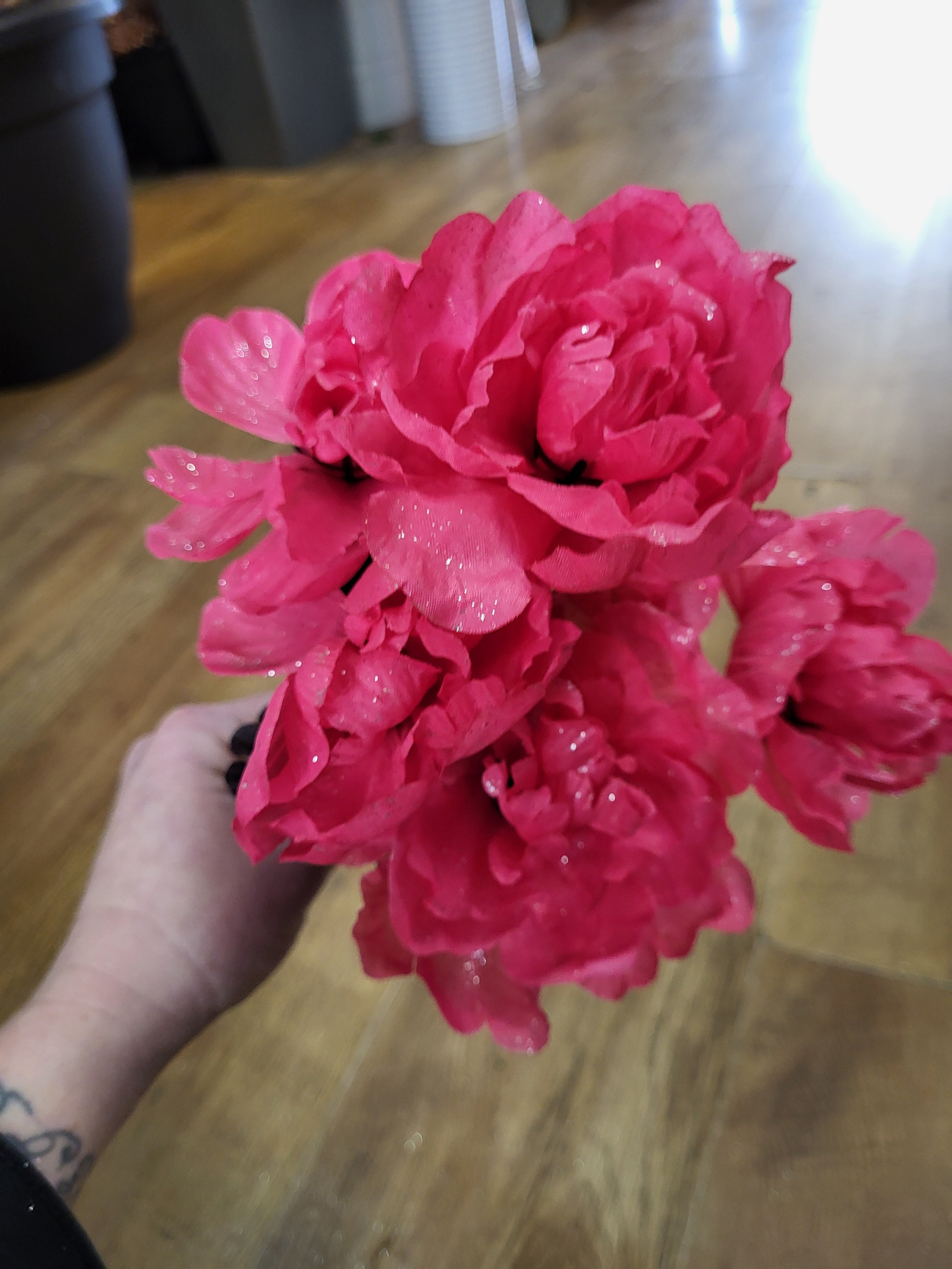 Neon Rainbow sparkle peonies - 6 colours available image 14