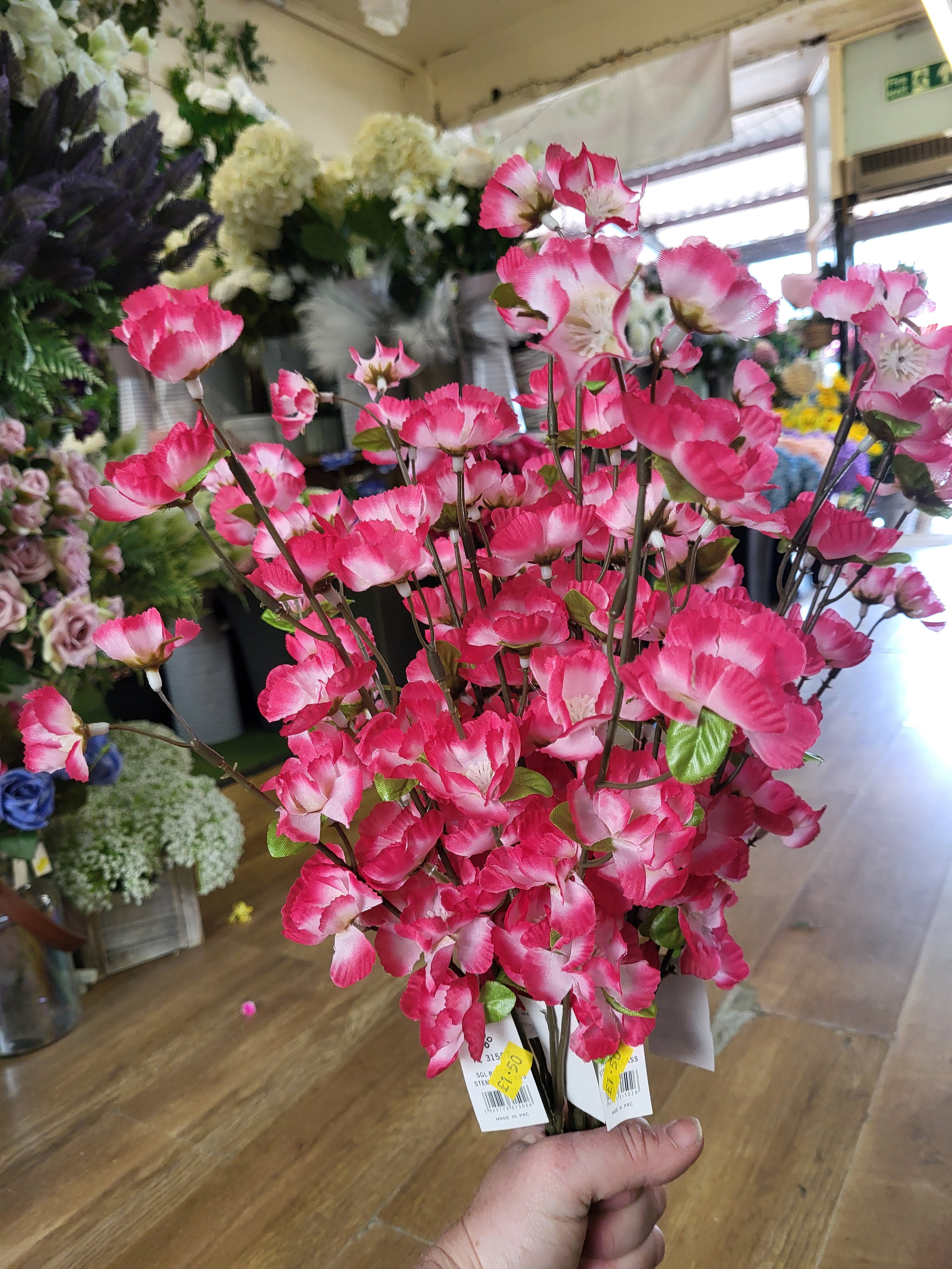 Bundle of 10 hot pink Long blossom stems image 3