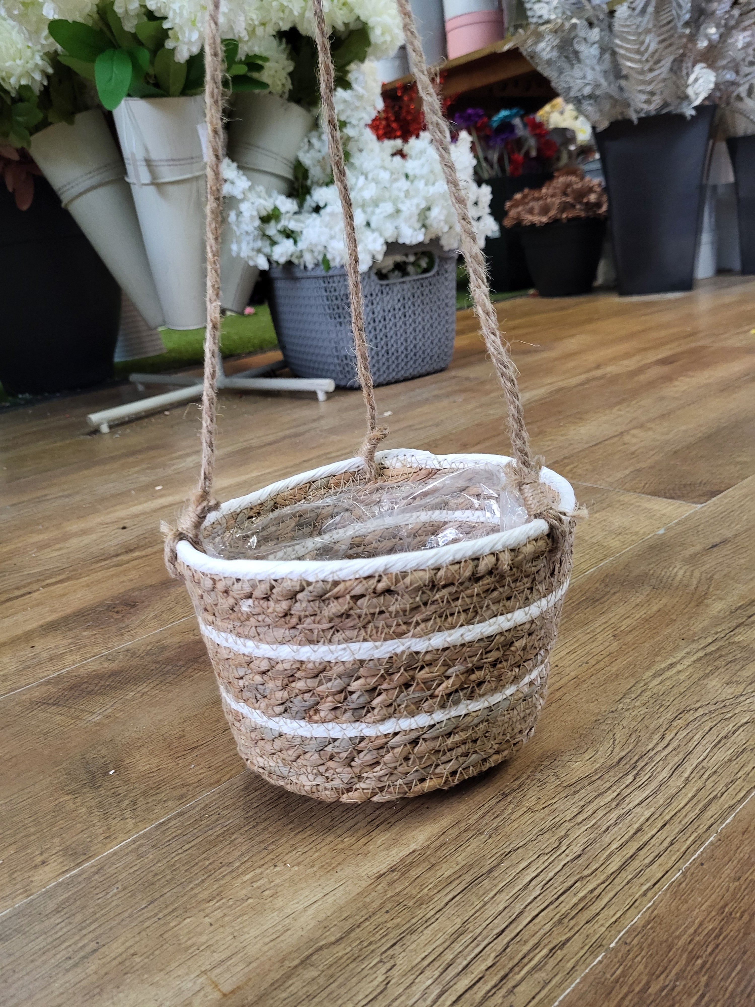 Natural Reed hanging baskets(62x21x40cm) - 2 colours available image 6