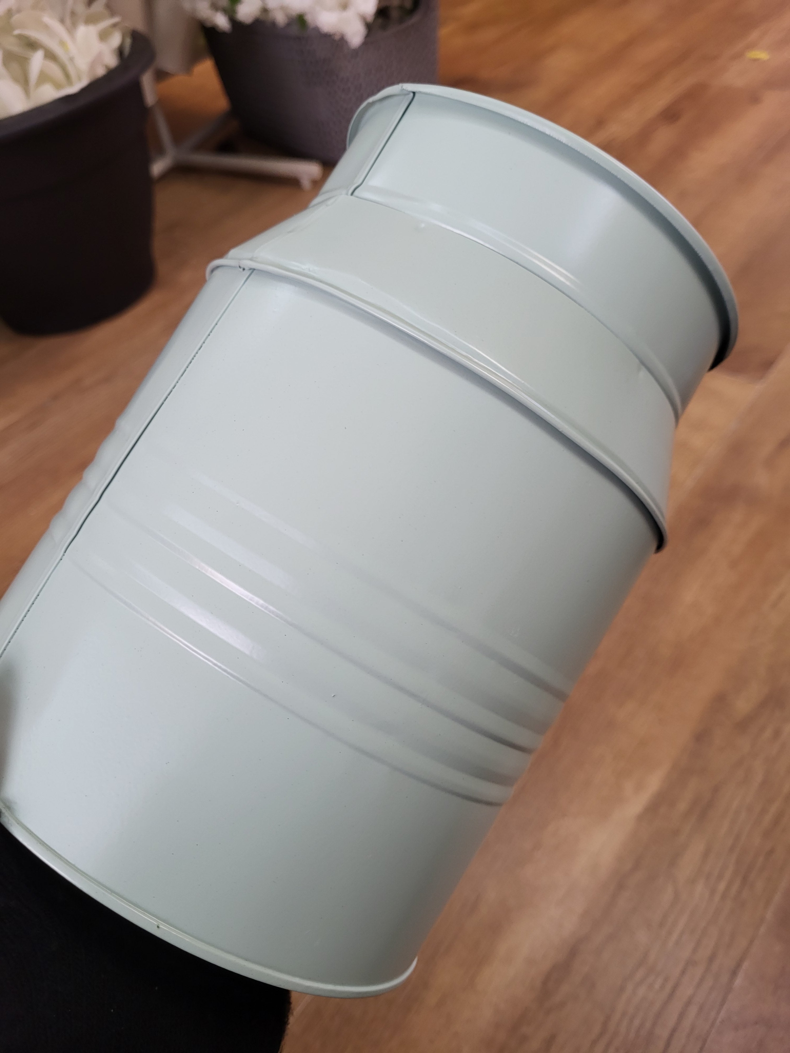 Sage green metal milk churn - 20.5x14x16cm image 2