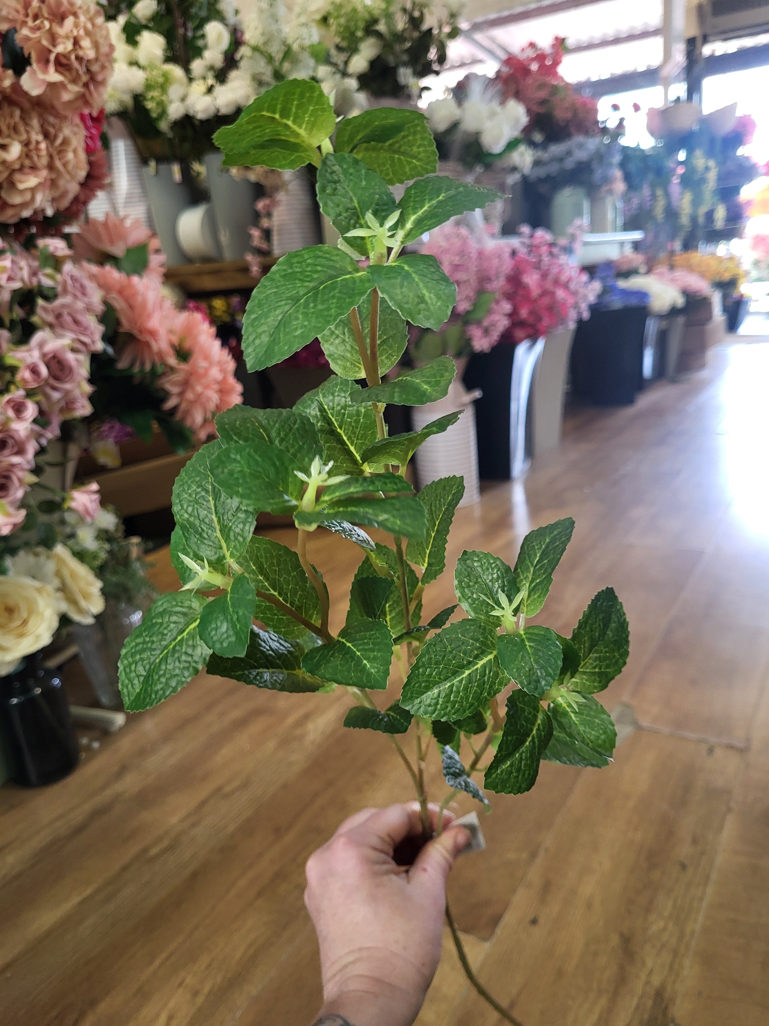 80cm tall mint leaf spray image 3