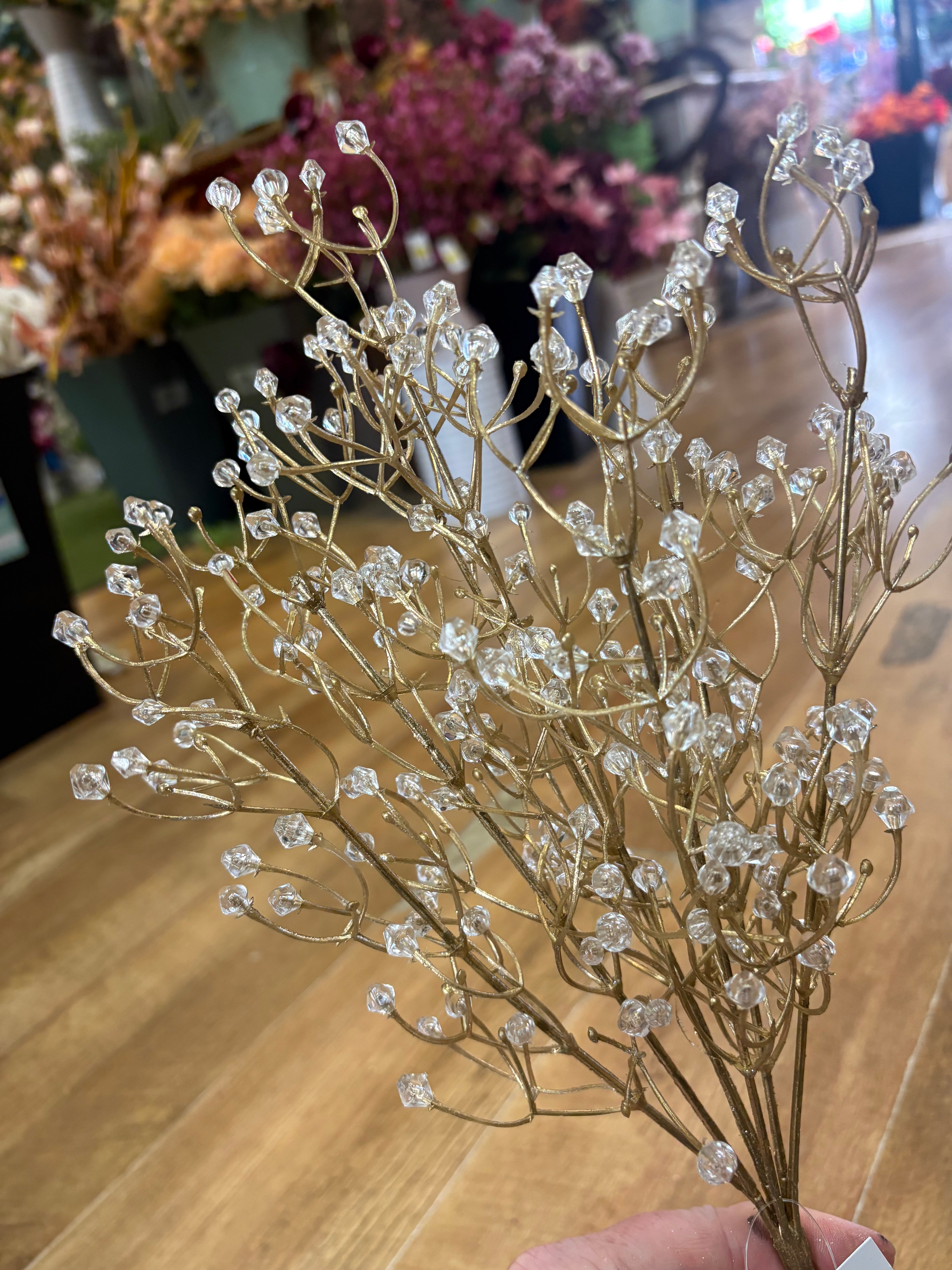 Gold crystal ice bunch