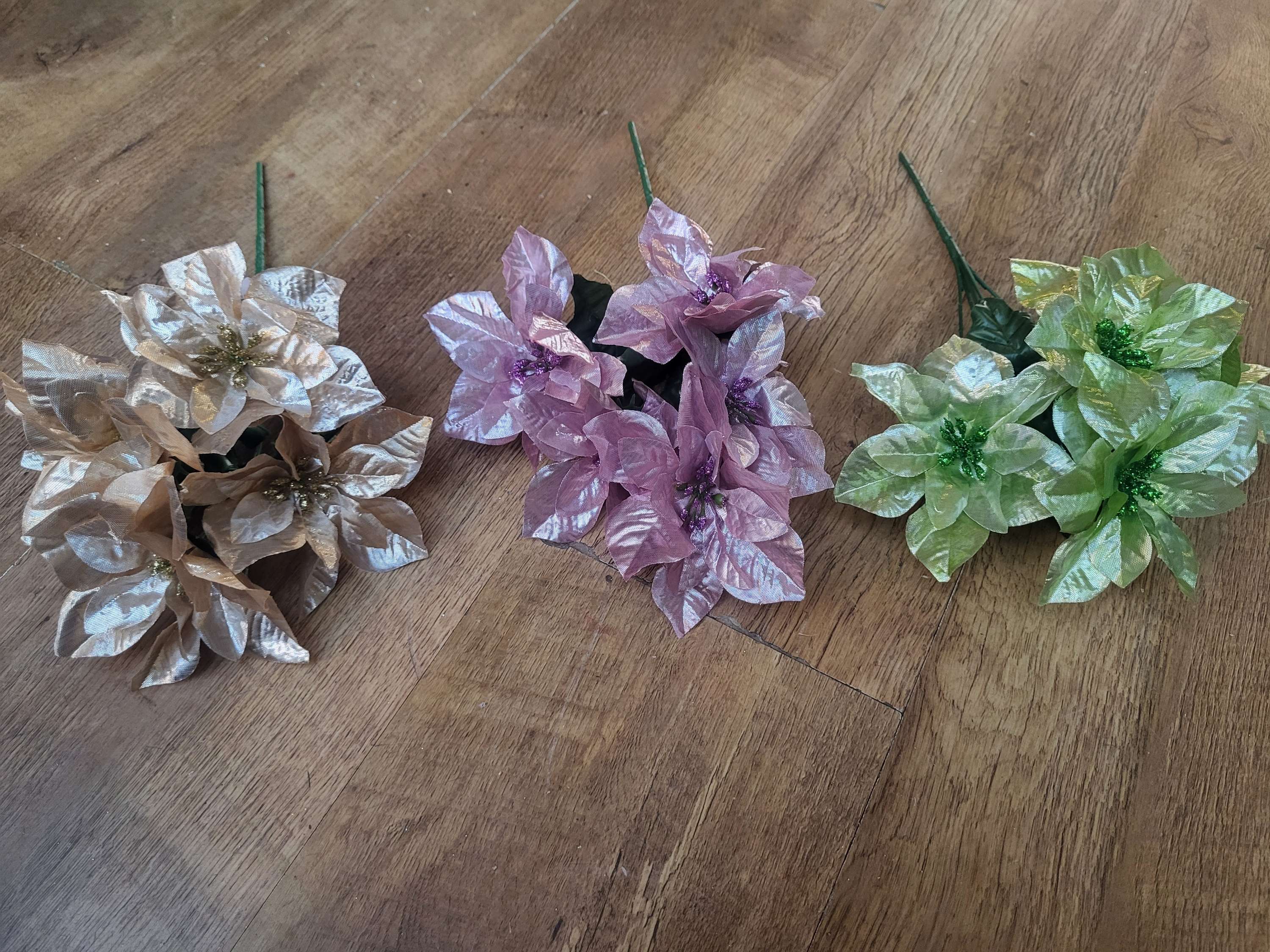 Metallic poinsettia bunch - 3 colours available image 9