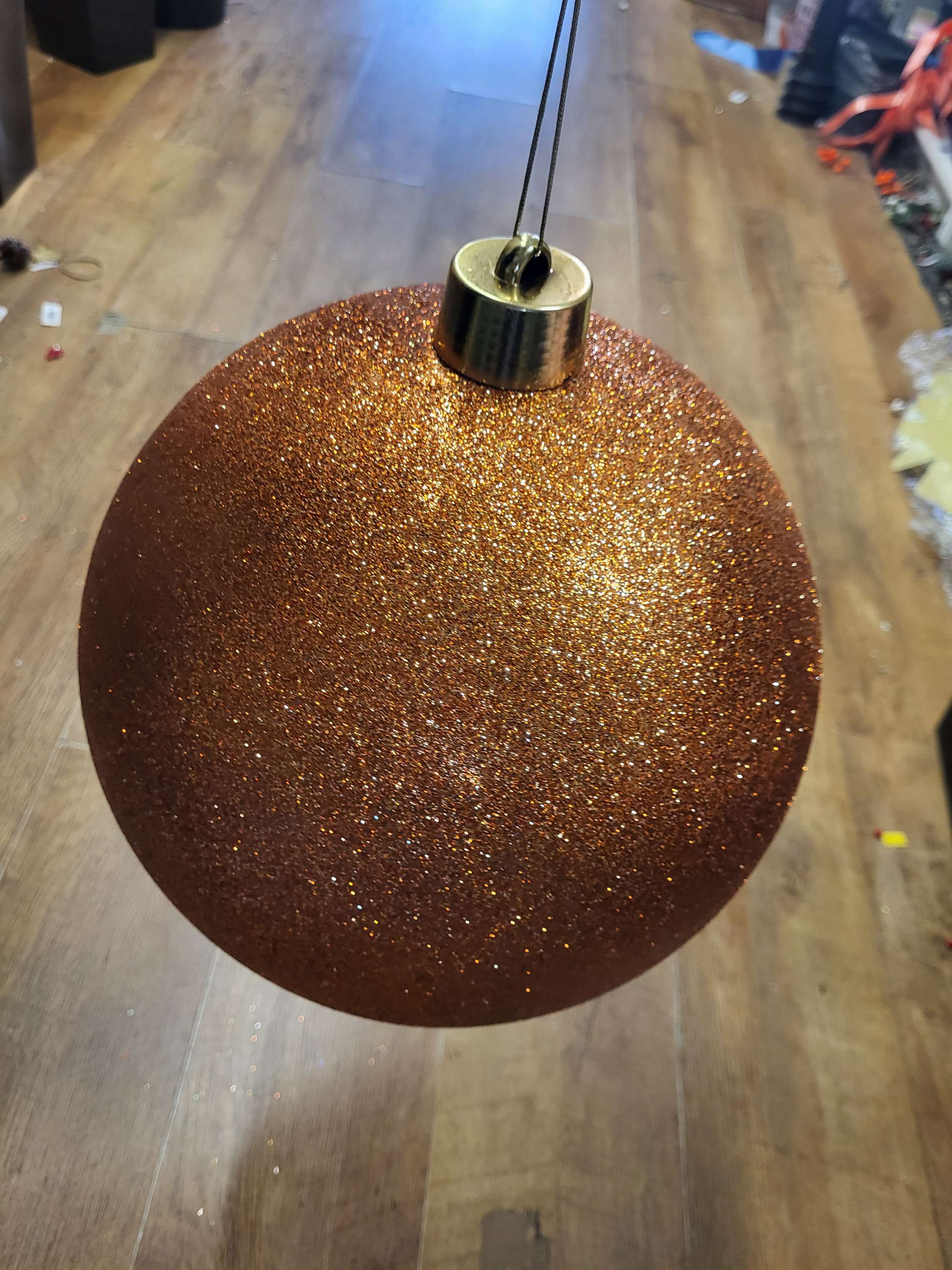 Giant 30cm copper sparkly bauble image 0